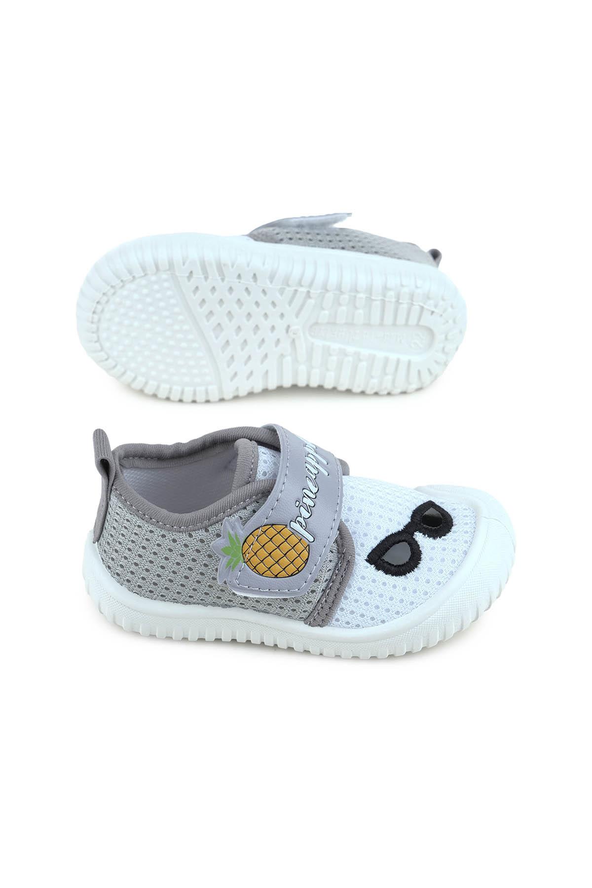 03270 Yazlık Erkek Bebek Günlük Cırtlı Keten Ayakkabı - Görsel 6