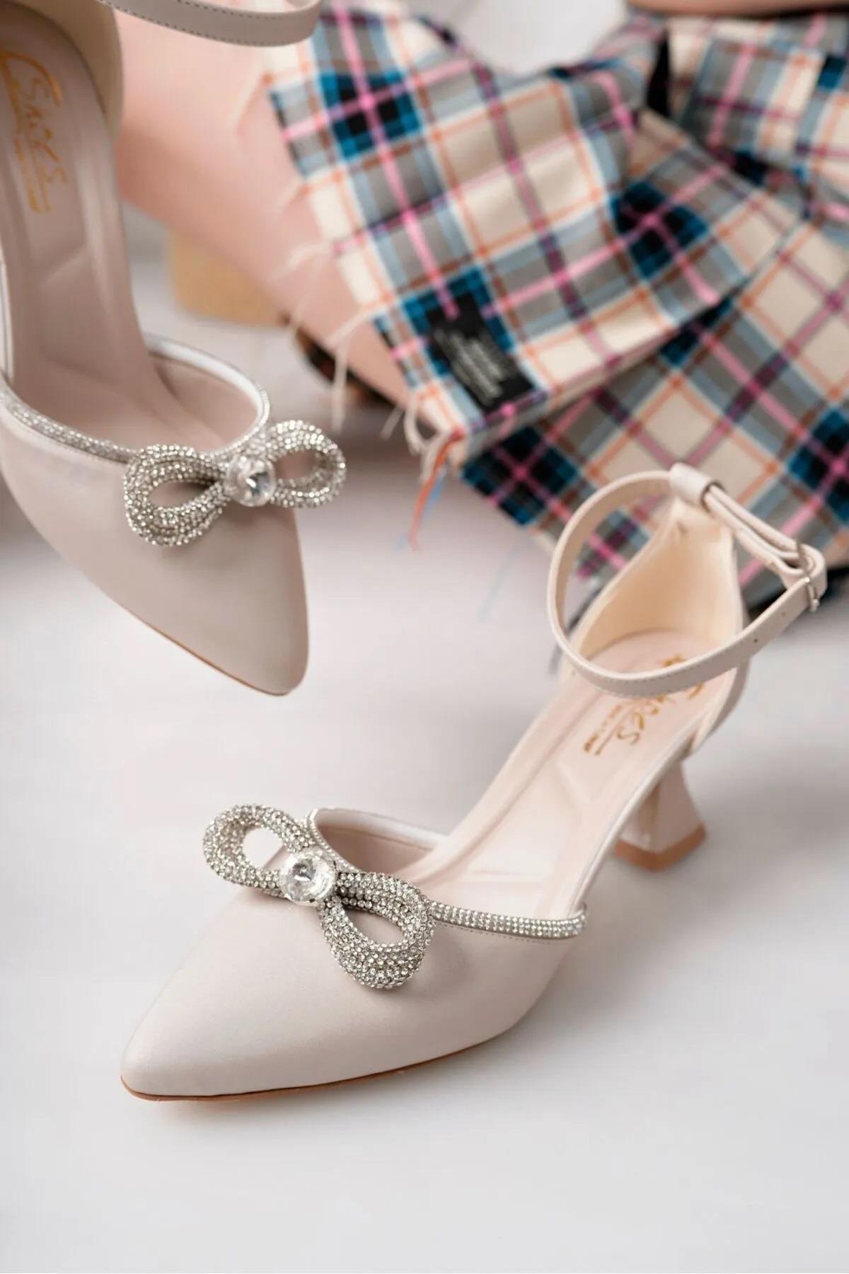 MS-030 Kadın Taş Detaylı 6 Cm Topuklu Ayakkabı - Görsel 4