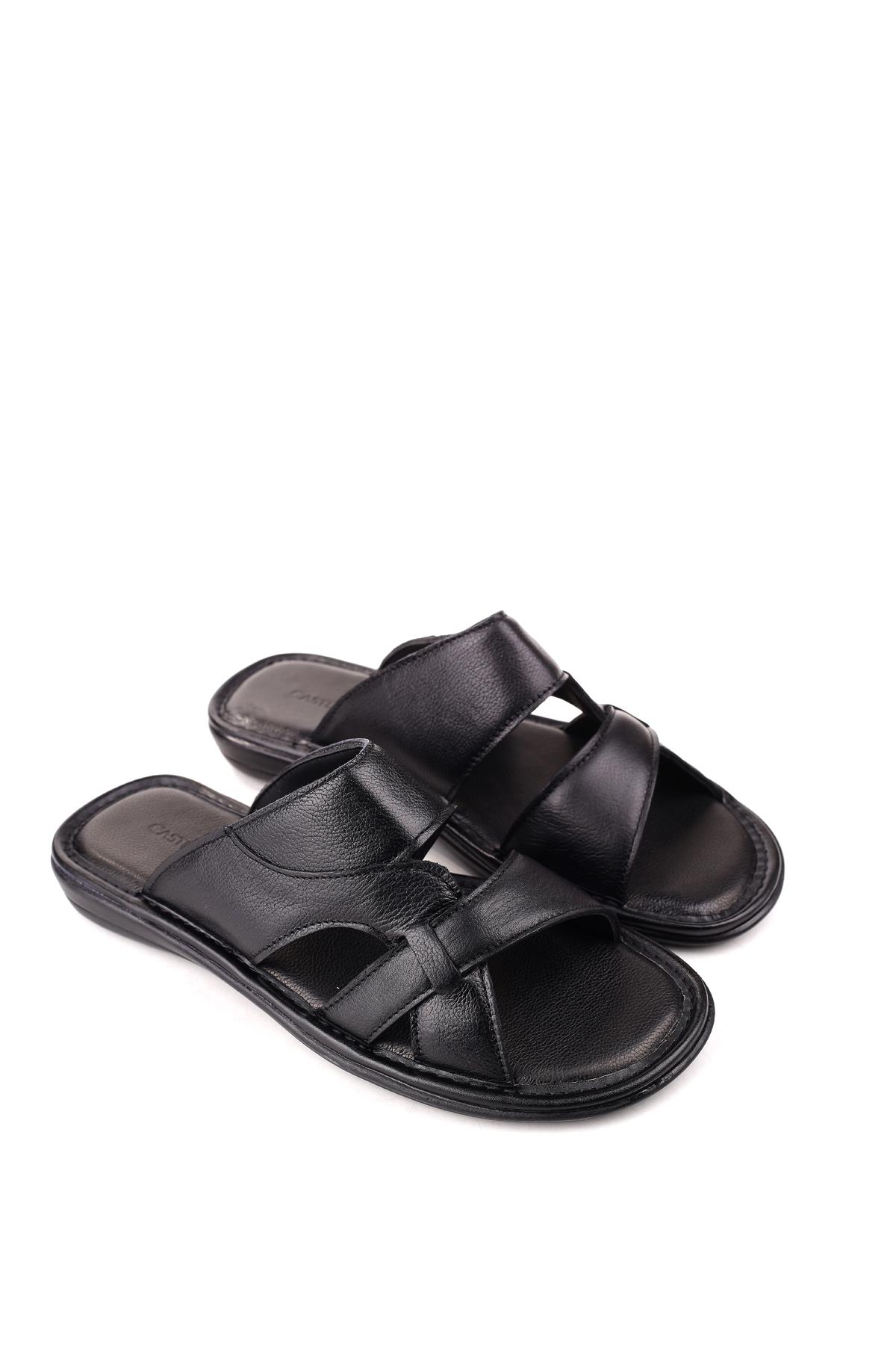 8521 Erkek Ortopedik Taban Hakiki Deri Terlik - Görsel 2