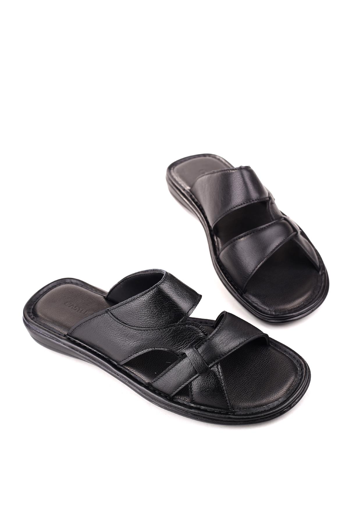 8521 Erkek Ortopedik Taban Hakiki Deri Terlik - Görsel 4