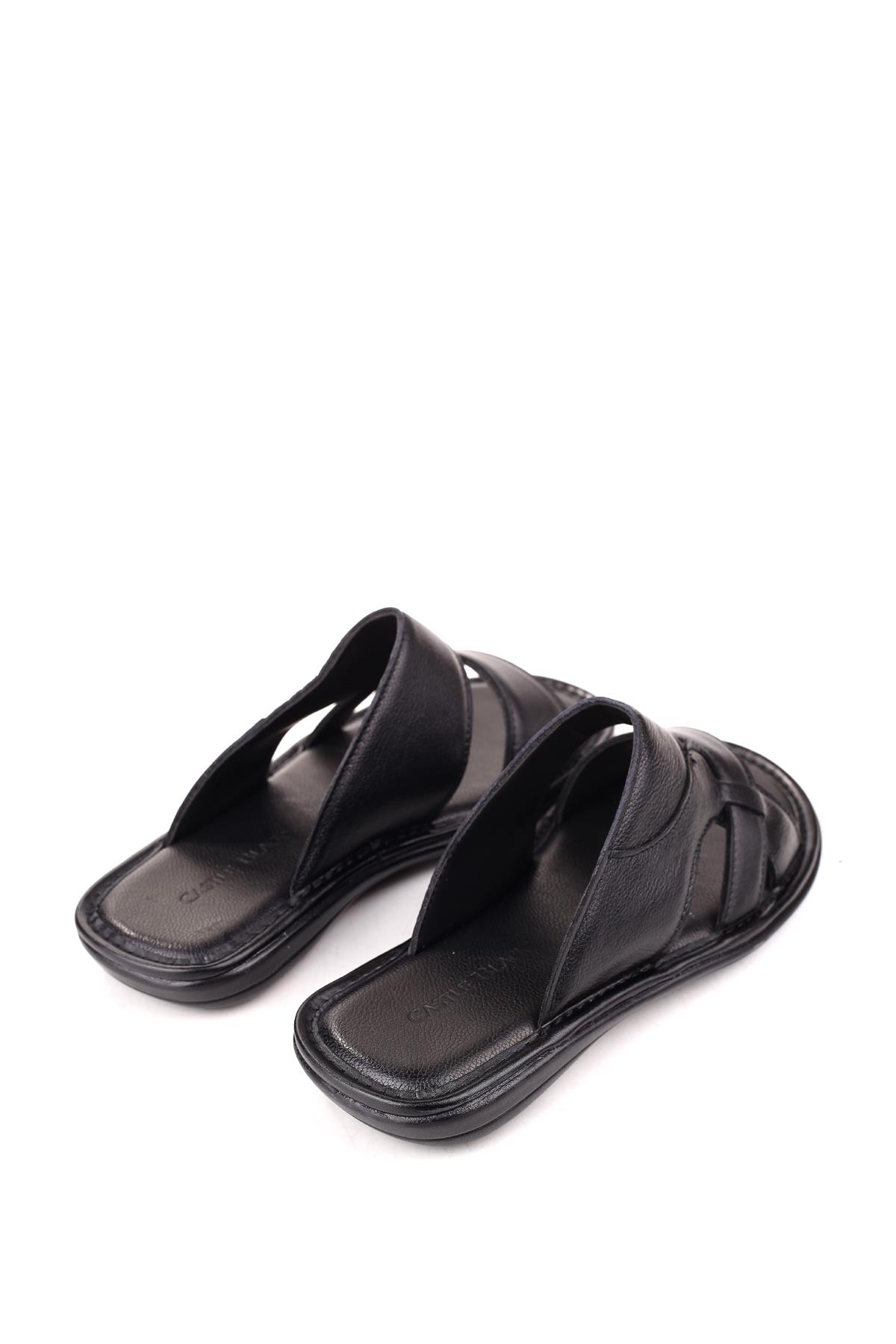 8521 Erkek Ortopedik Taban Hakiki Deri Terlik - Görsel 5