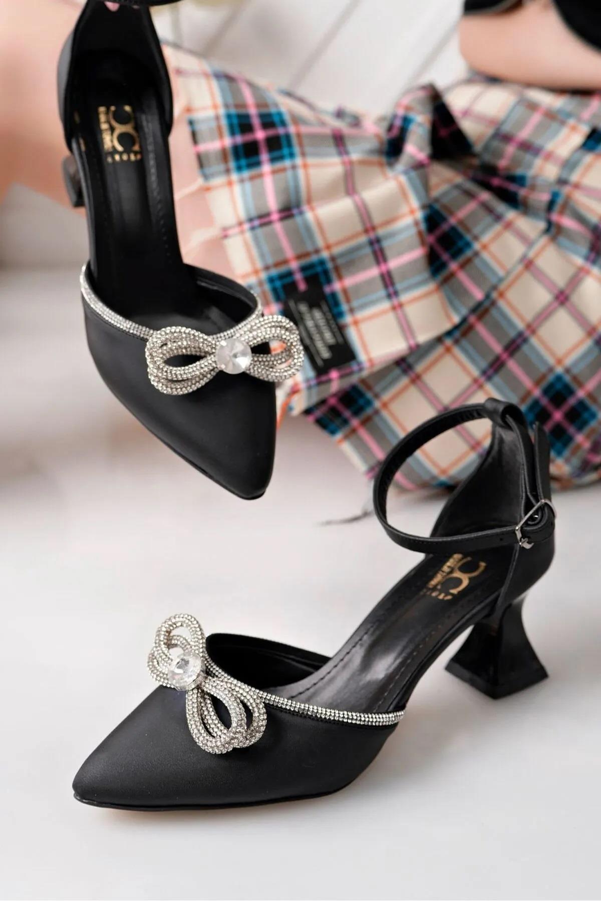 MS-030 Kadın Taş Detaylı 6 Cm Topuklu Ayakkabı - Görsel 3