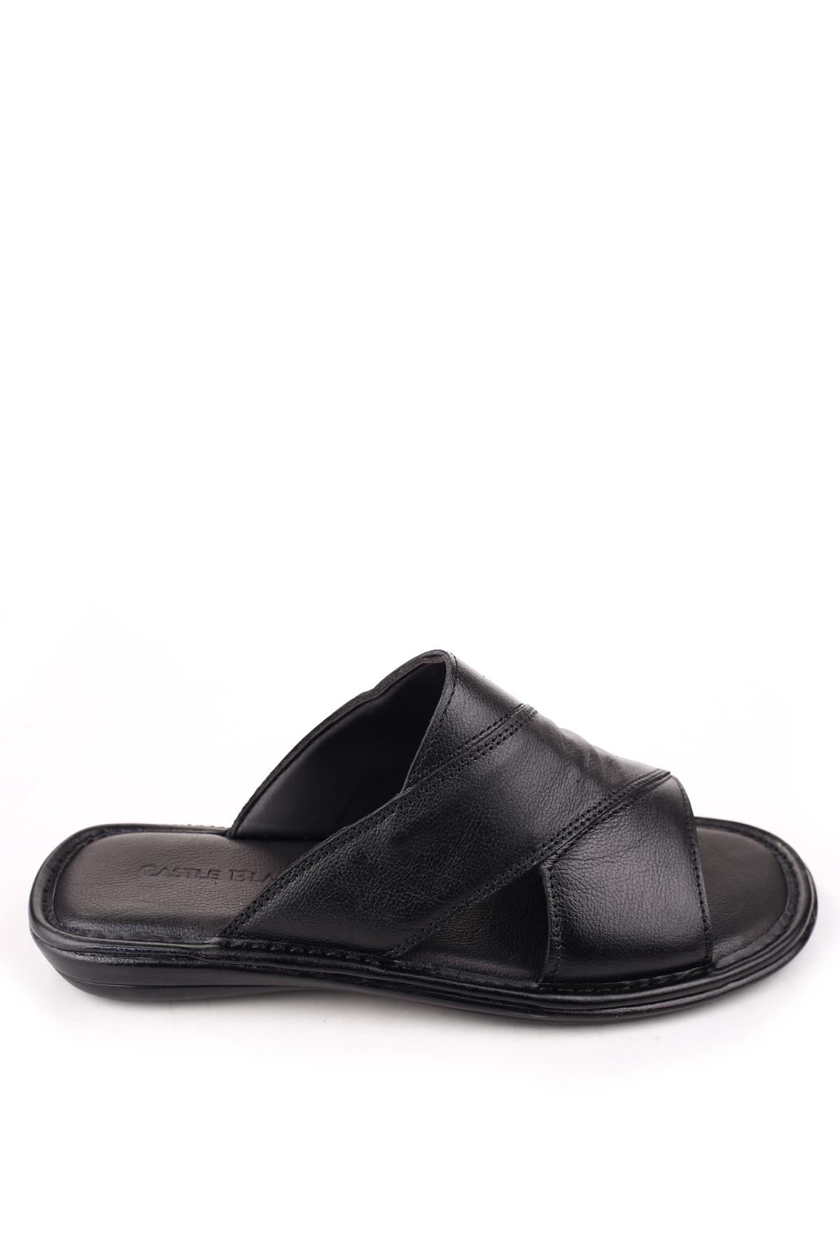 8523 Erkek Ortopedik Taban Hakiki Deri Terlik - Görsel 3