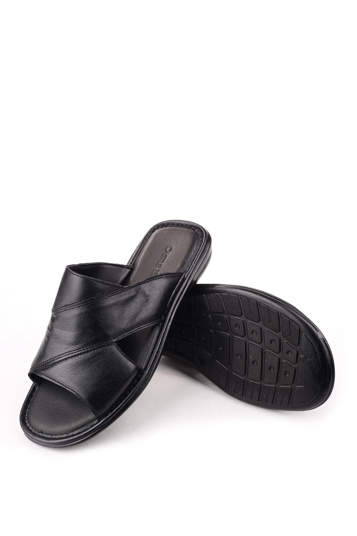 8523 Erkek Ortopedik Taban Hakiki Deri Terlik - Görsel 6