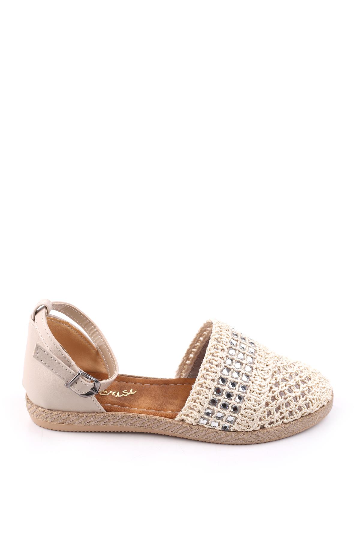 1703 Kadın Hasır Örme Günlük Rahat Babet Ayakkabı - Görsel 3