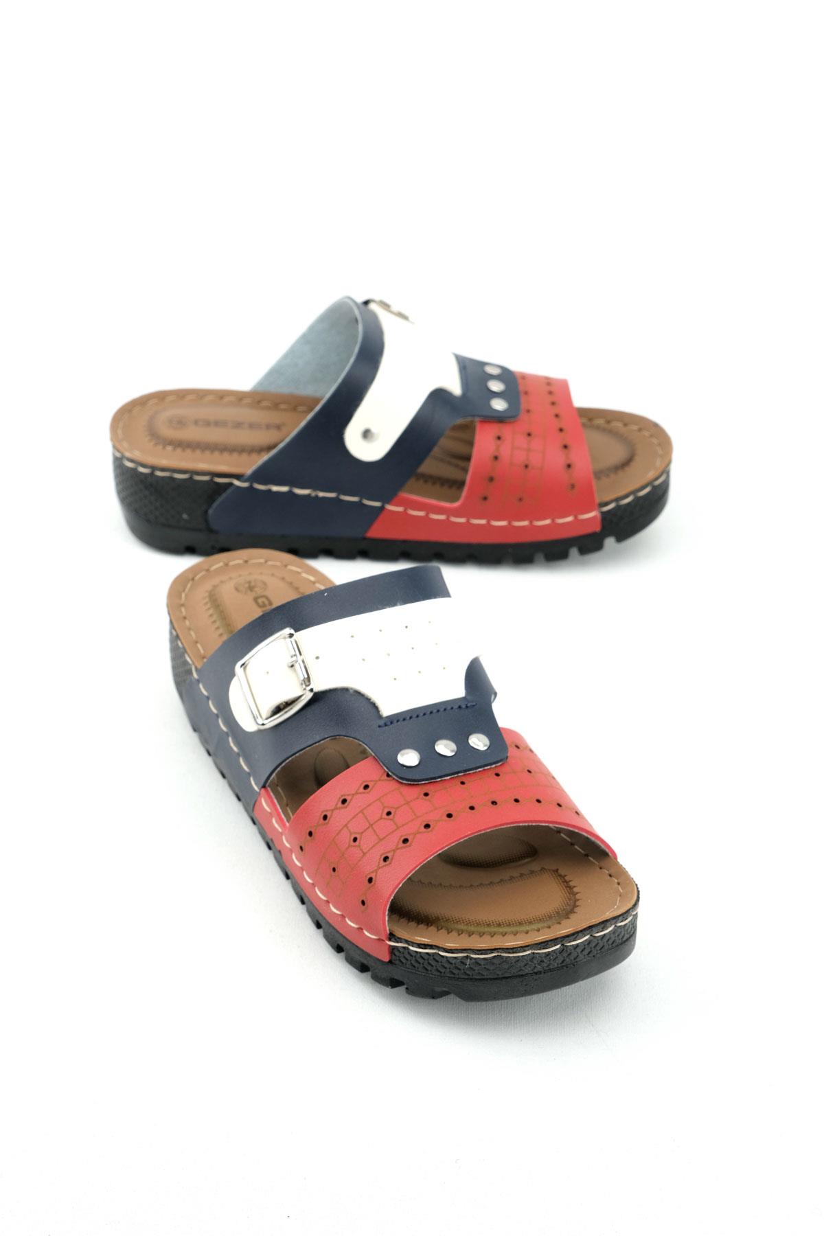 13036 Yazlık Yüksek Topuk Rahat Taban Kadın Terlik - Görsel 2