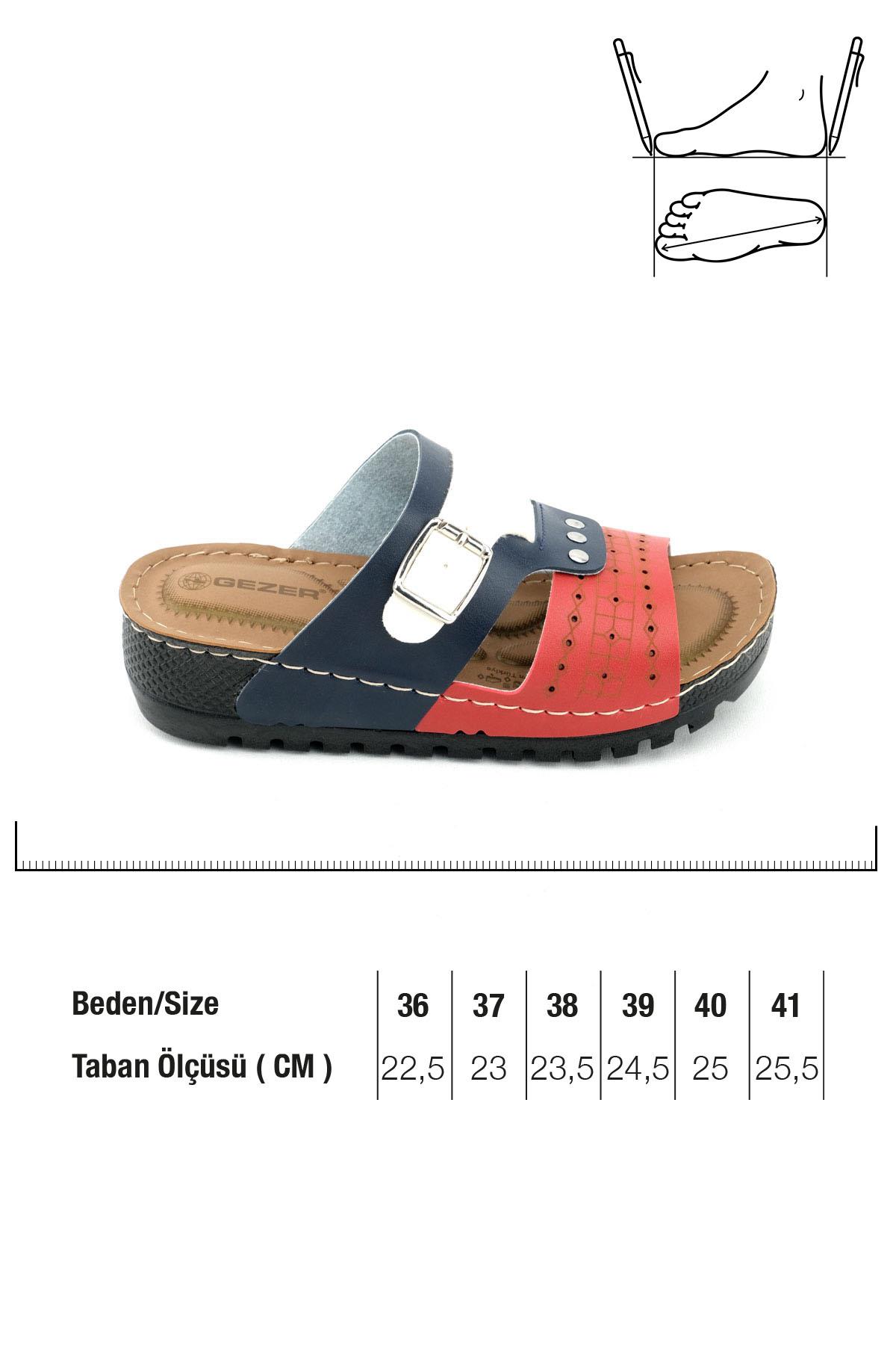 13036 Yazlık Yüksek Topuk Rahat Taban Kadın Terlik - Görsel 3