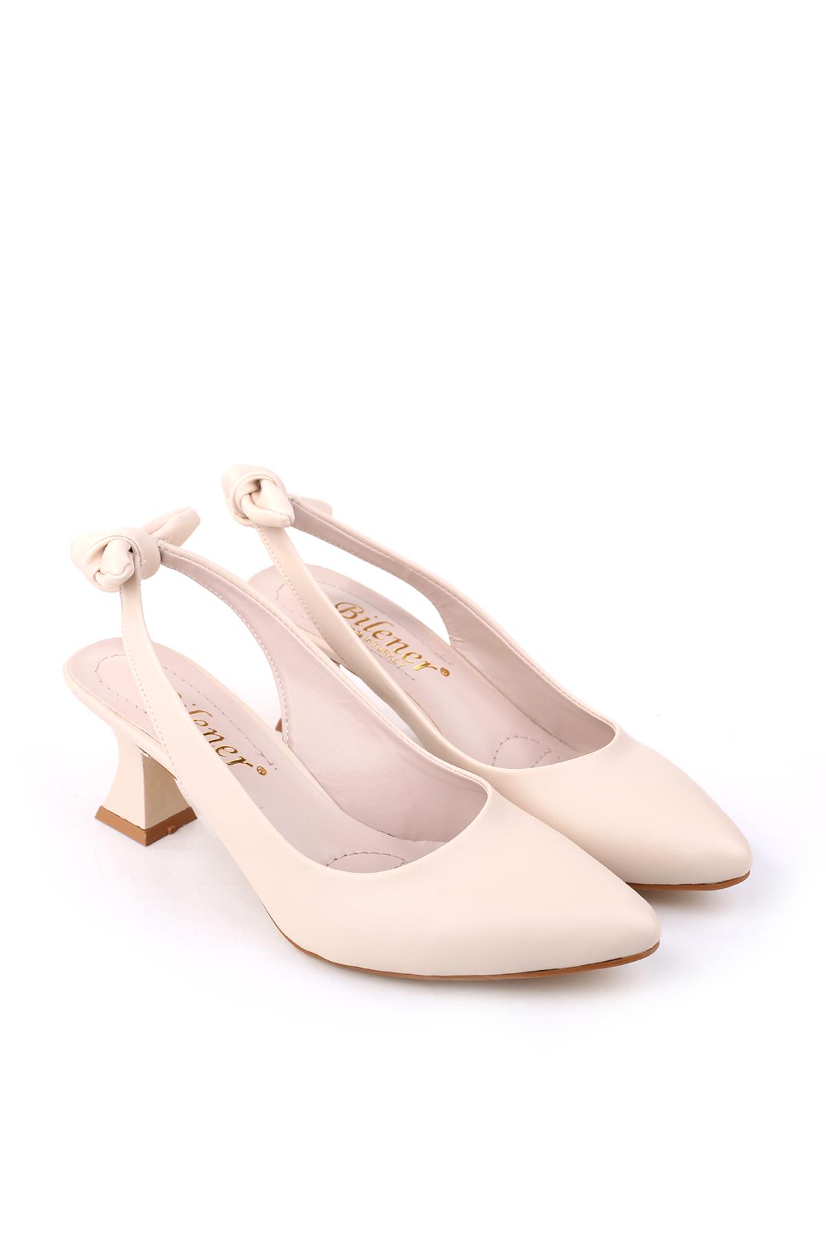 810 Kadın 6 cm Topuklu Arkası Açık Fiyonklu Ayakkabı - Görsel 2