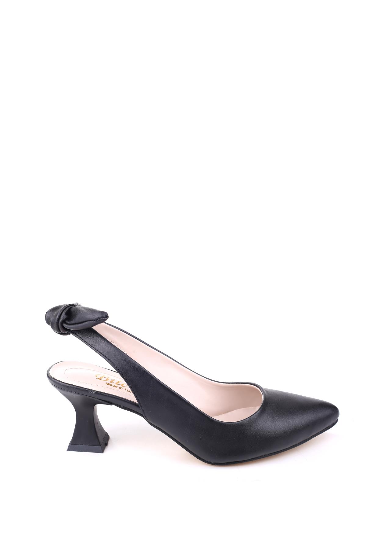 810 Kadın 6 cm Topuklu Arkası Açık Fiyonklu Ayakkabı - Görsel 3