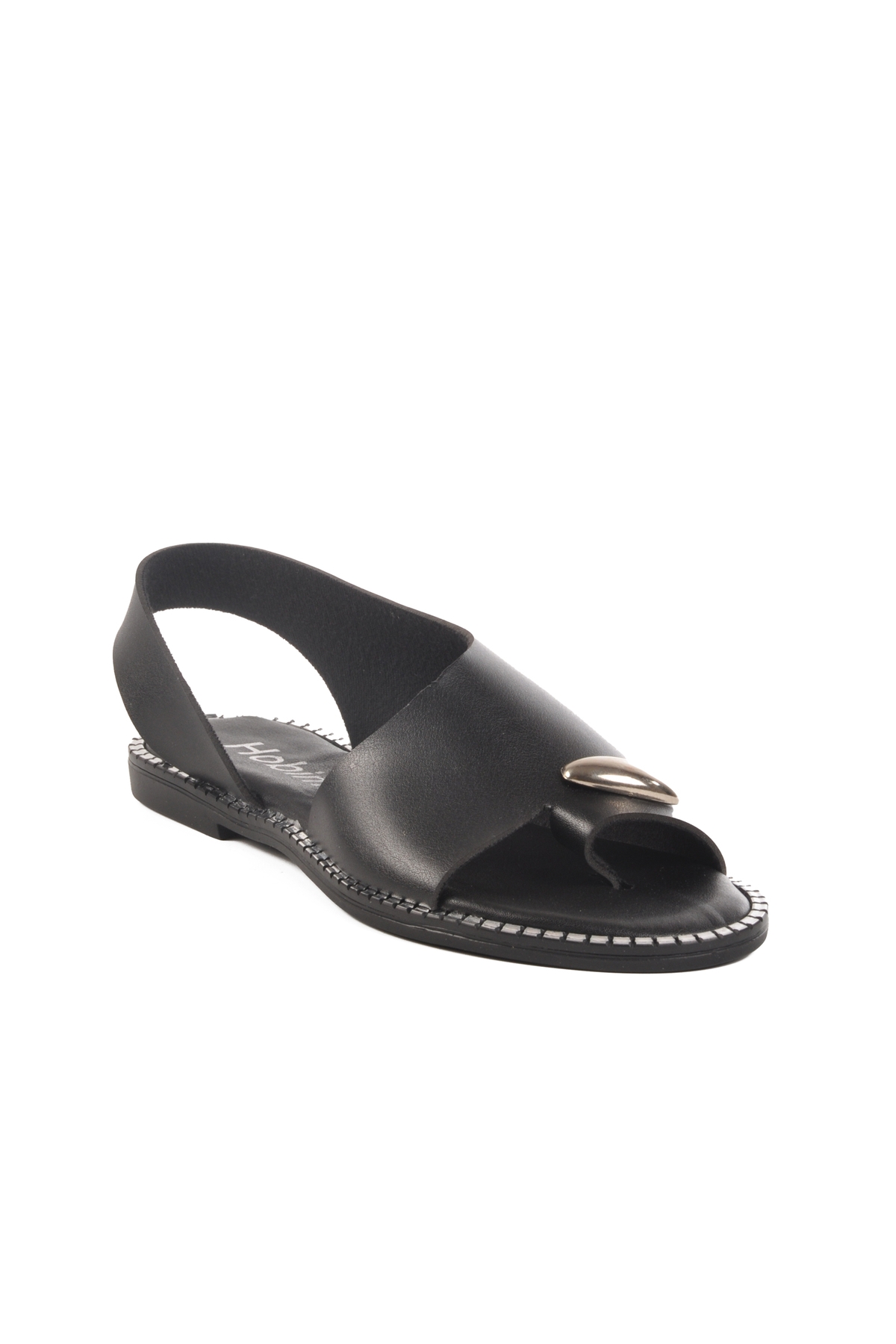 Aspor Siyah Kadın Düz Sandalet - Görsel 4