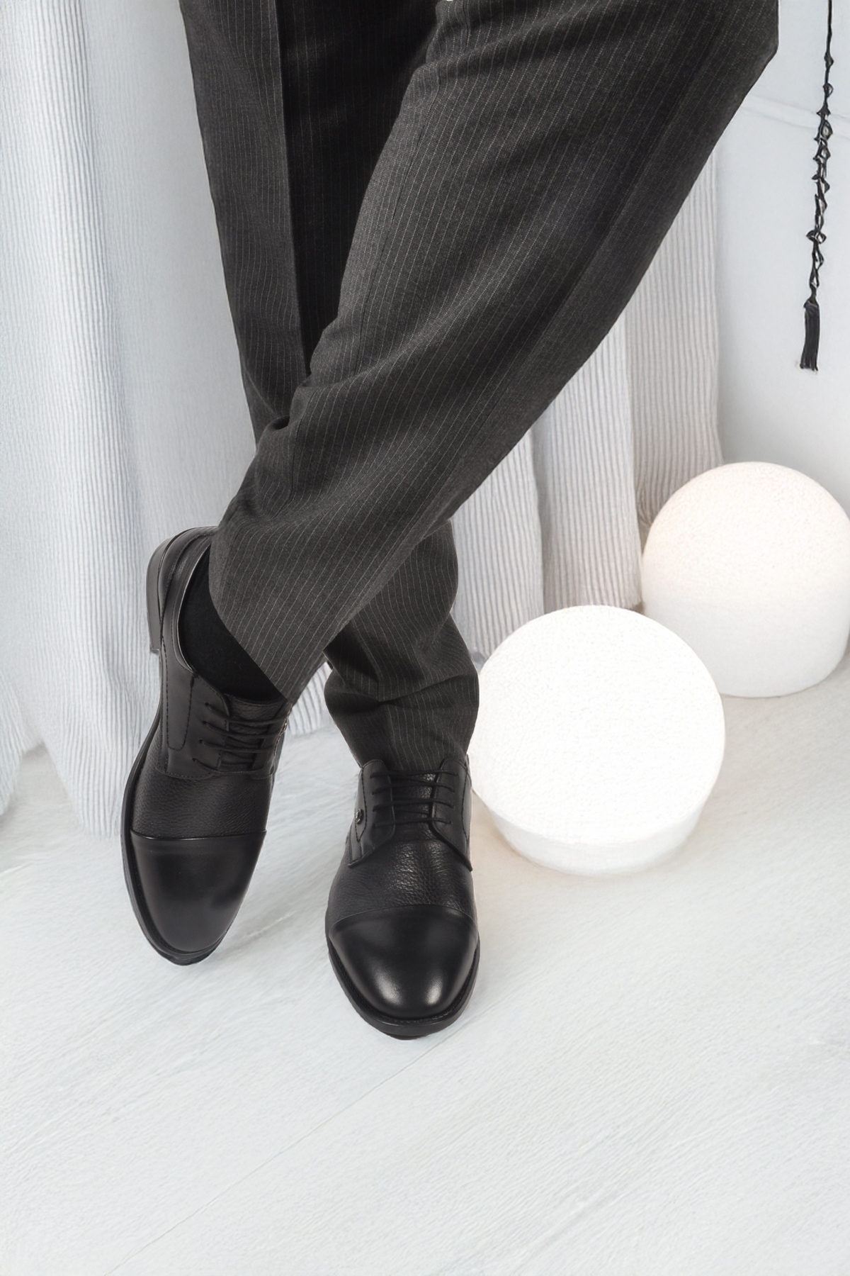 Siyah Hakiki Deri Erkek Klasik Ayakkabı - Görsel 5