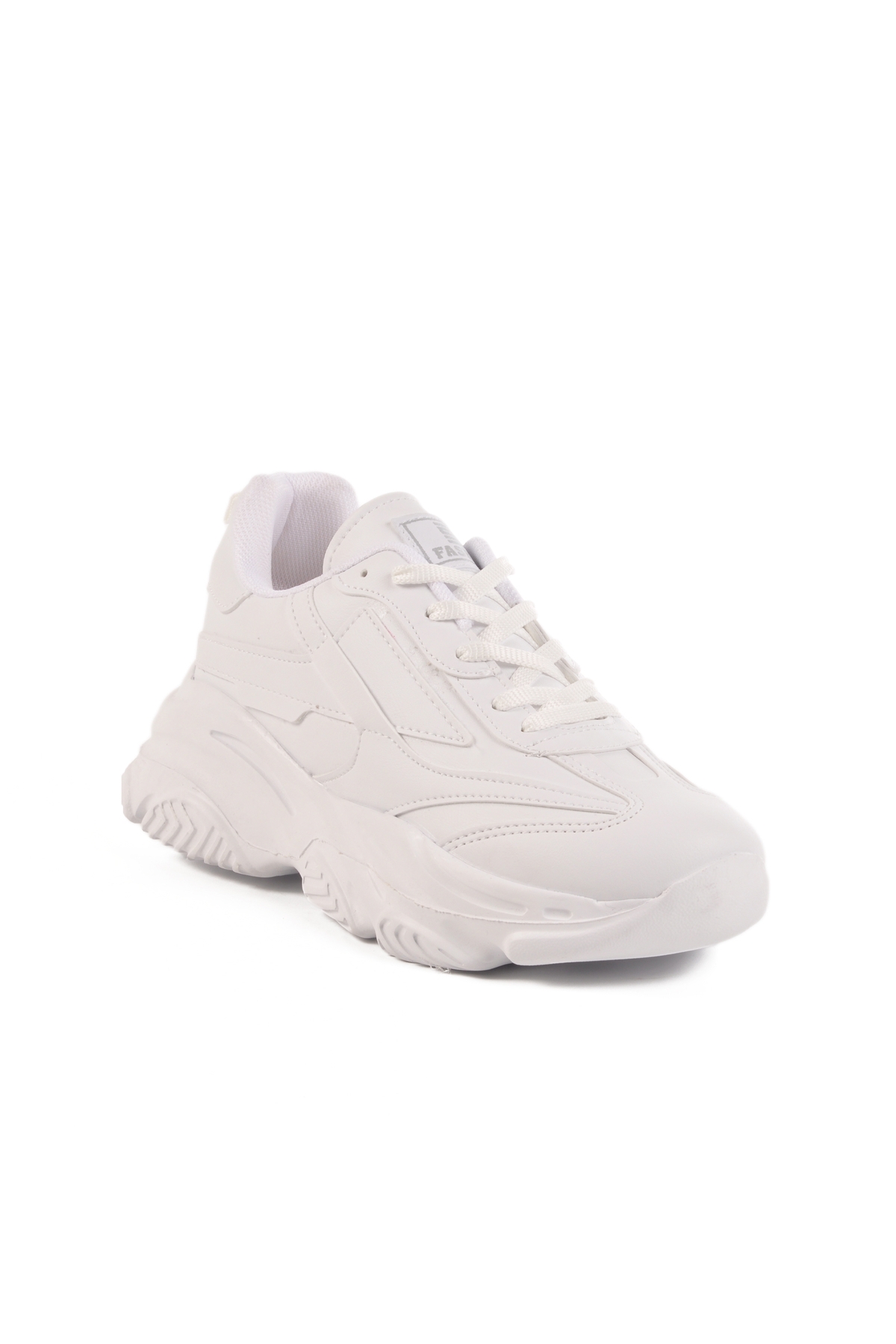 Beyaz Bağcıklı Kadın Sneaker - Görsel 4