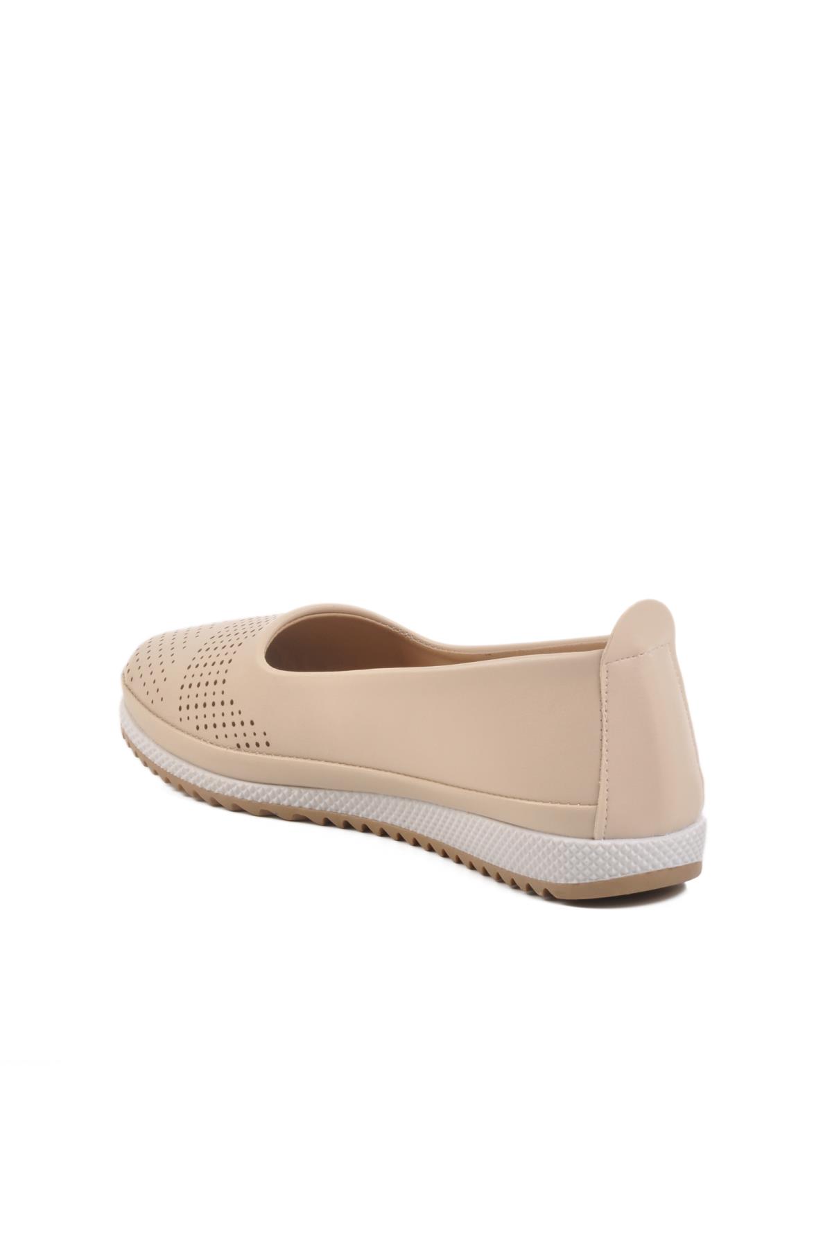 PC-54566 Z Bej Kadın Yumuşak Rahat Günlük Ayakkabı - Görsel 5