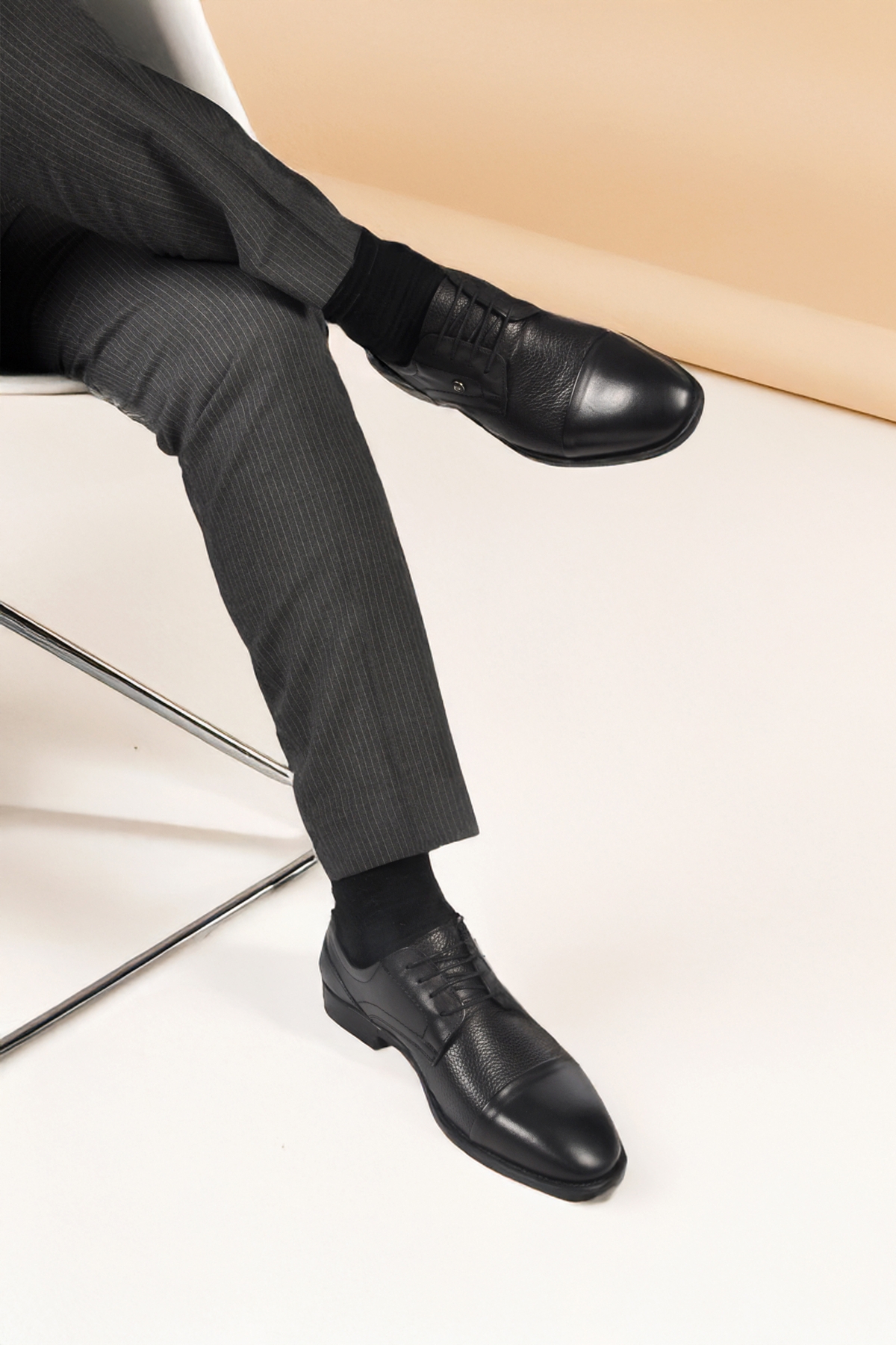 Siyah Hakiki Deri Erkek Klasik Ayakkabı 1612200 M - Görsel 4