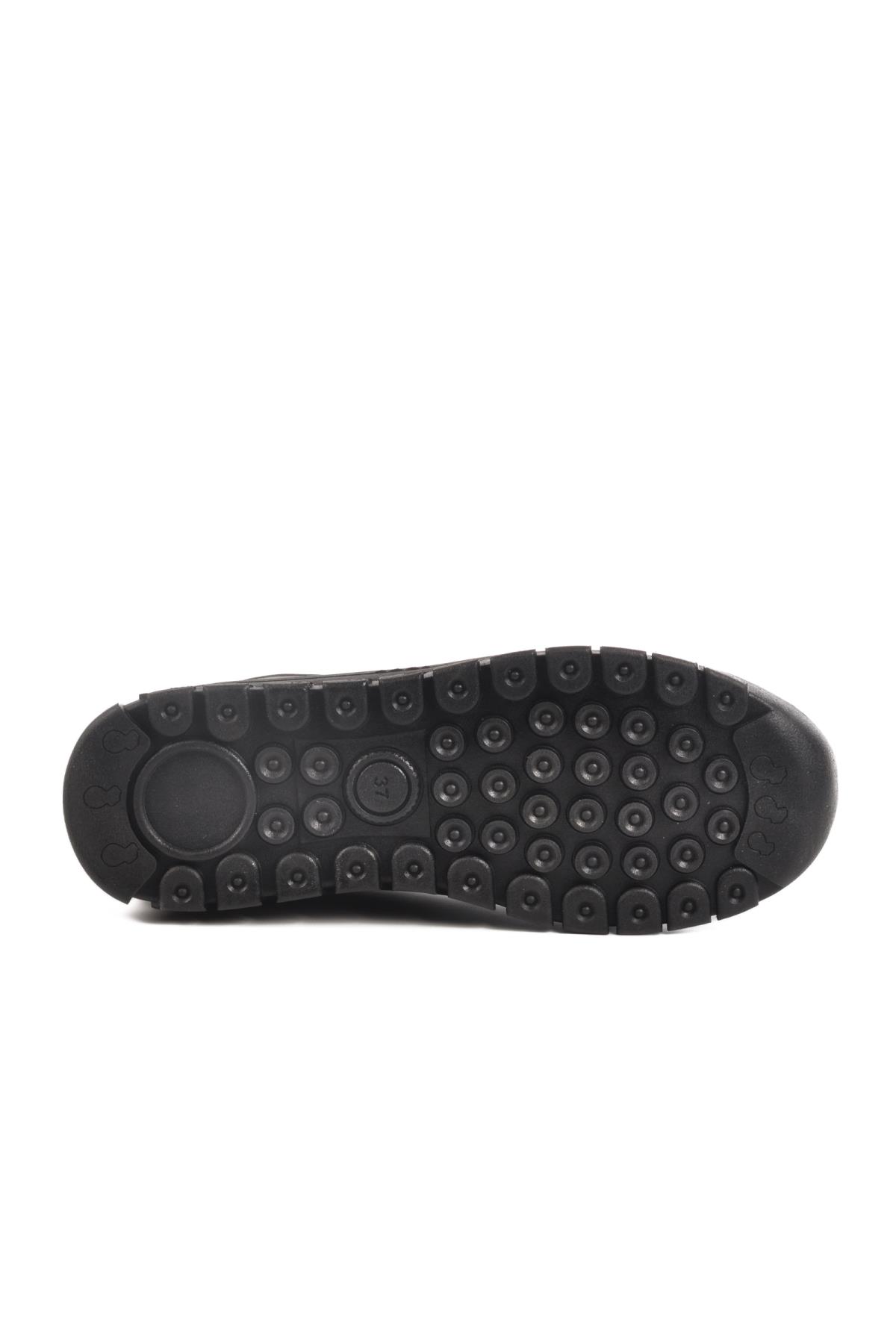 9050-26K Z Siyah Hakiki Deri Kadın Anatomik Günlük Ayakkabı - Görsel 6