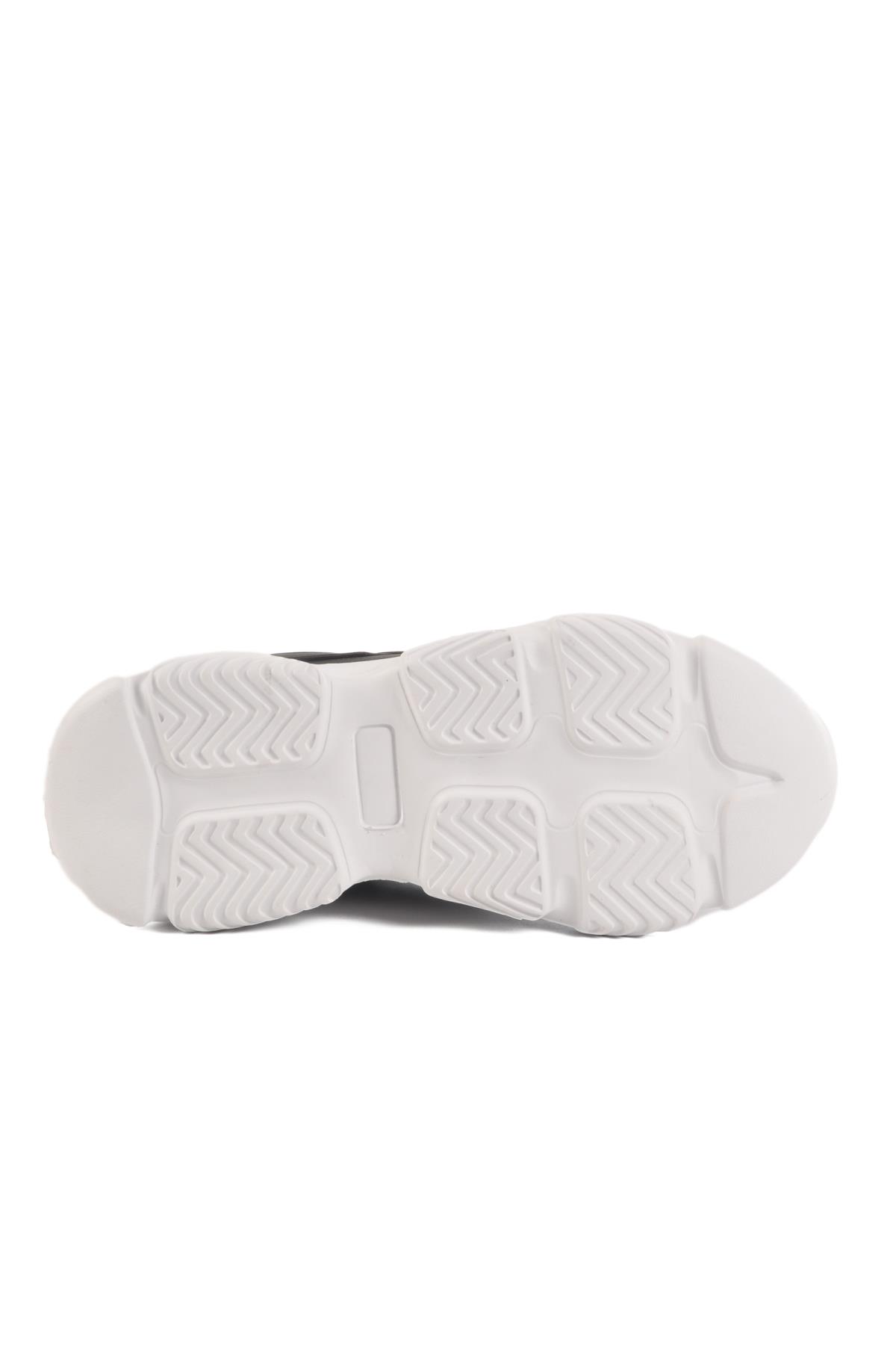 DRK171 G Siyah-Beyaz Unisex Hafif Esnek Mevsimlik Spor Ayakkabı - Görsel 6