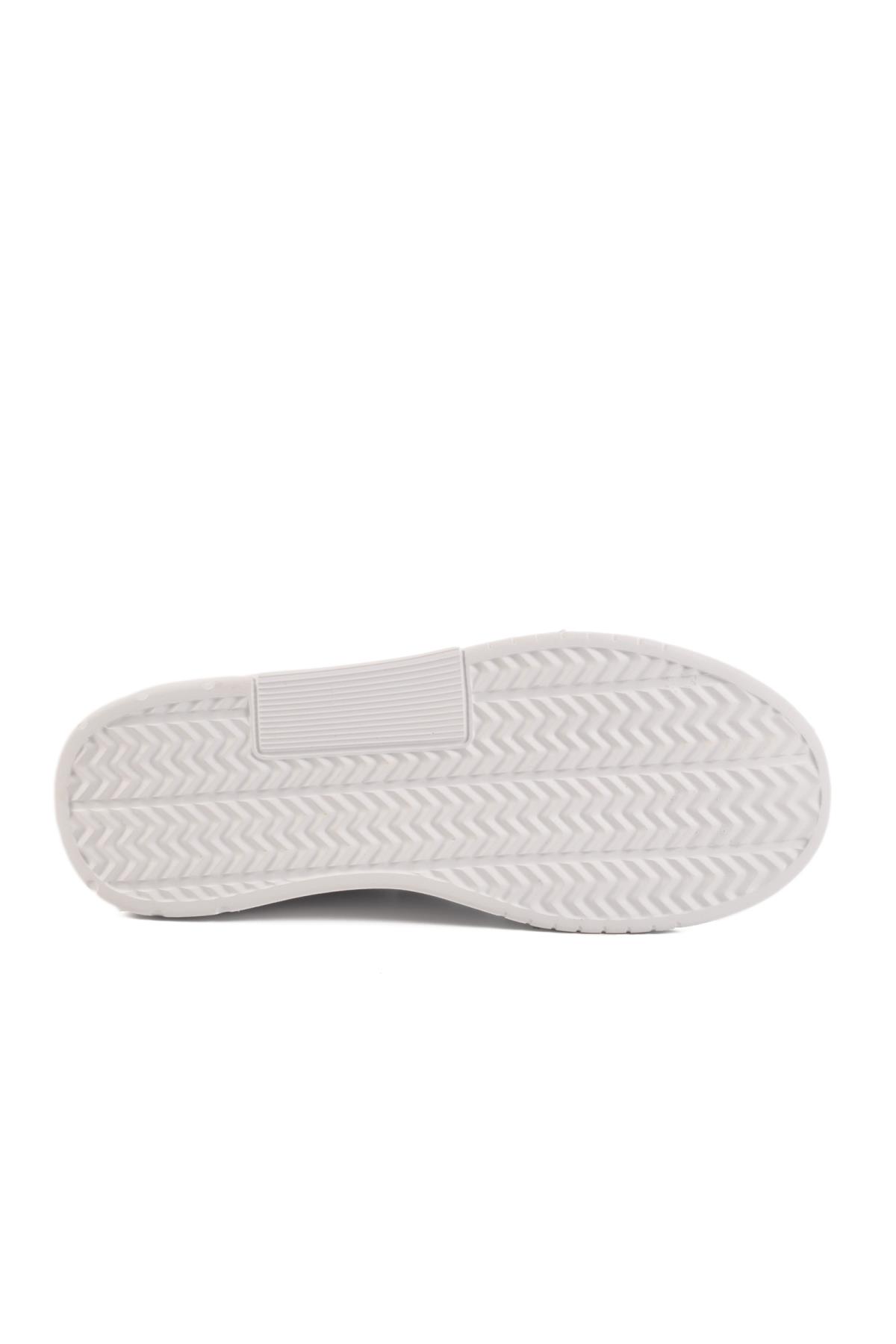 DRK158 G Cırtlı Bantlı Beyaz Mevsimlik Spor Ayakkabı - Görsel 6