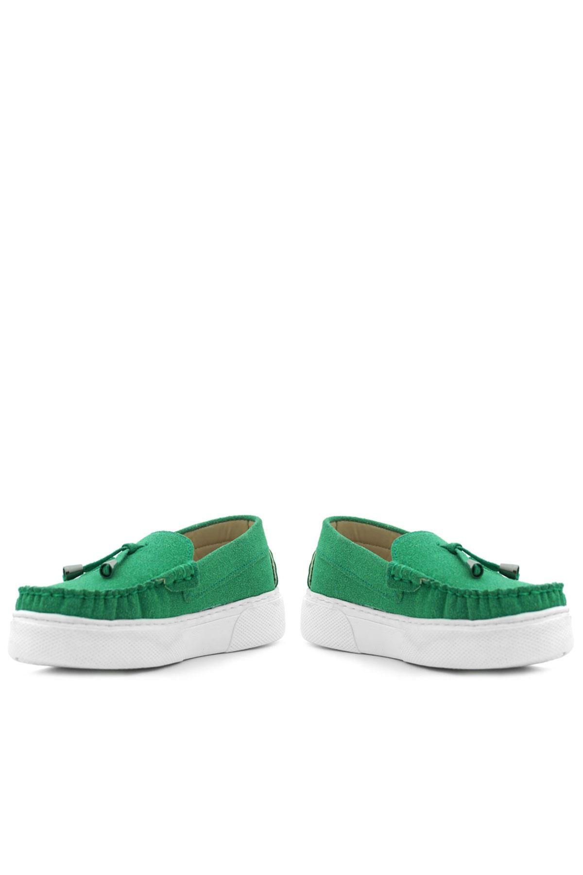 Yeşil Süet Ekstra Hafif Çocuk Makosen Ayakkabı - Görsel 10