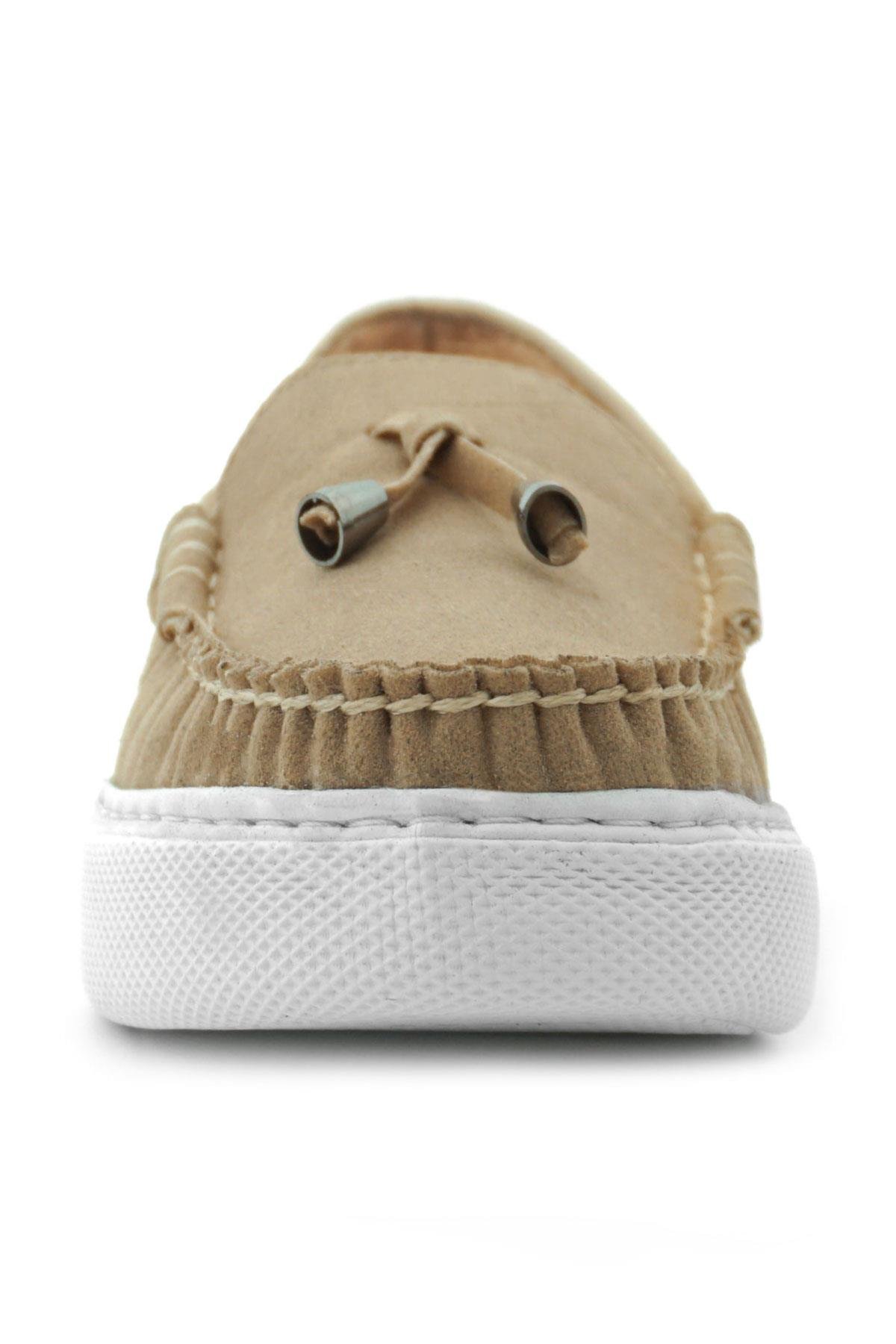 Kum Rengi Süet Ekstra Hafif Çocuk Makosen Ayakkabı - Görsel 5