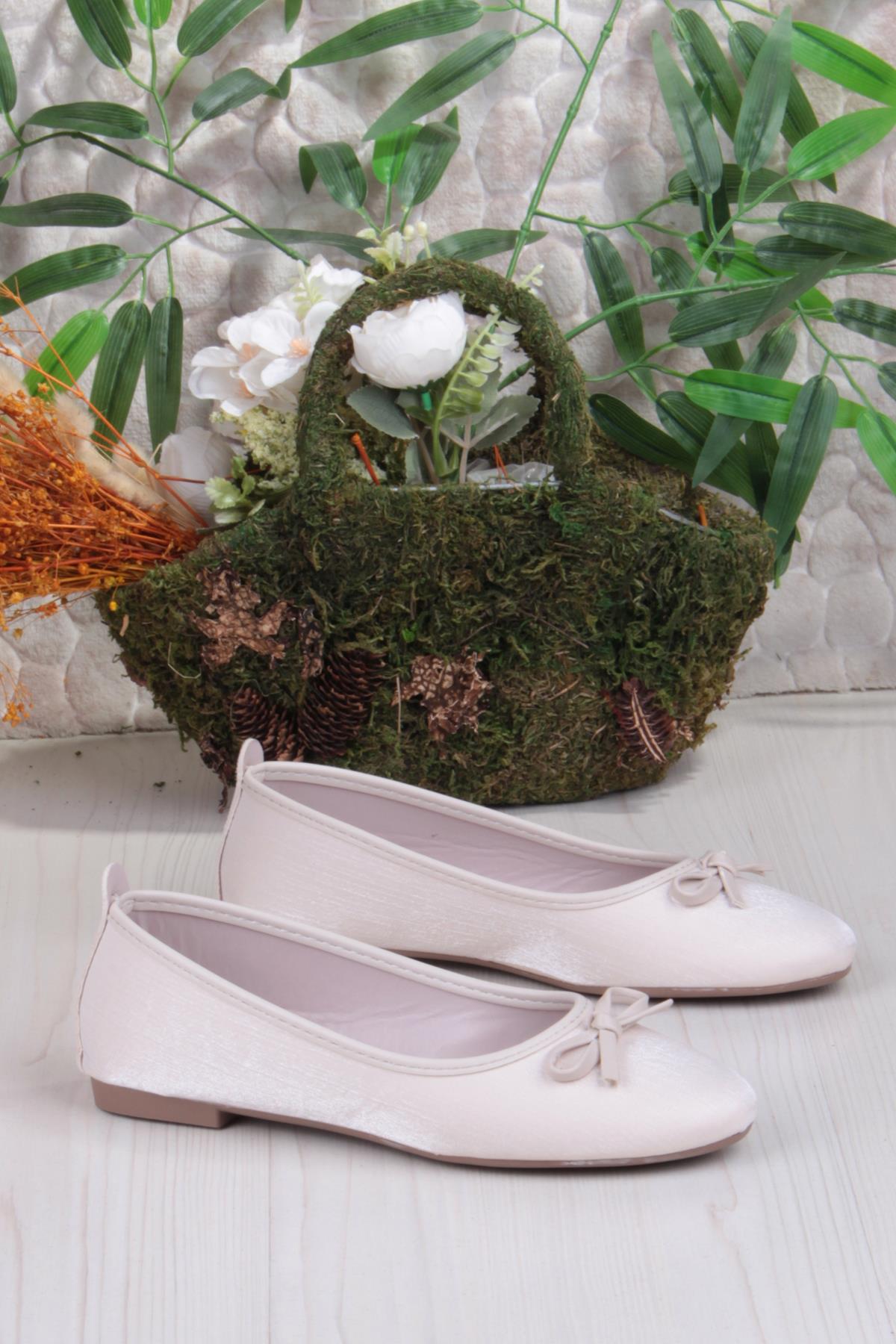 01-631 Soft Fiyonk Detaylı Şık Ev İş Ofis Rahat Günlük Ayakkabı Kadın Babet - Görsel 6