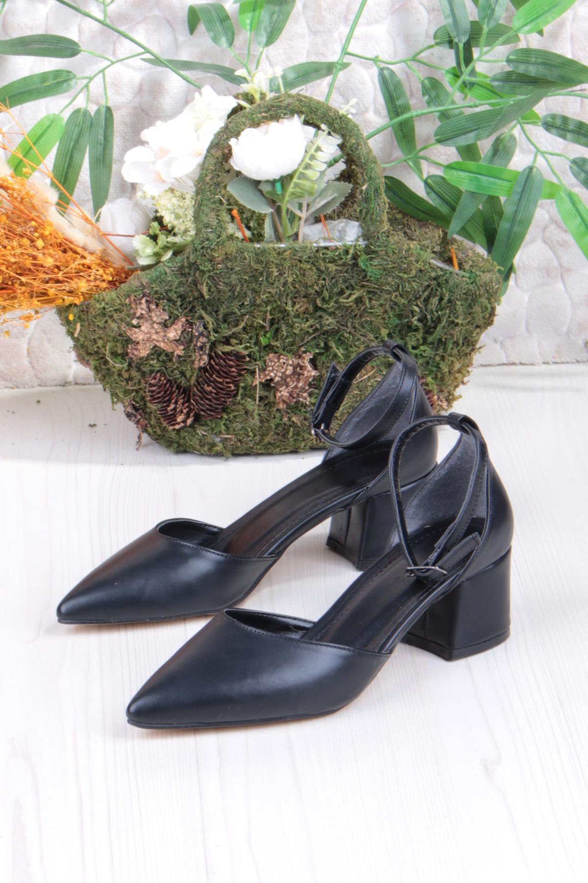 110-416 Rahat Alçak Kalın Topuklu Kadın Ayakkabı - Görsel 4