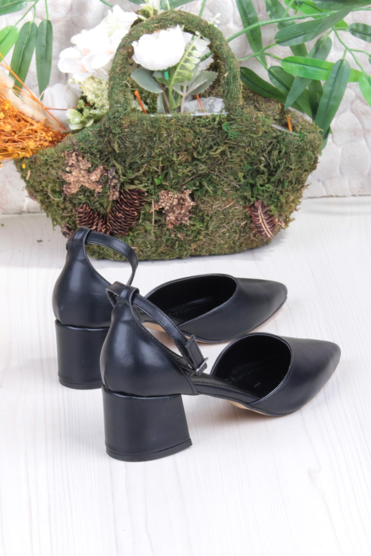 110-416 Rahat Alçak Kalın Topuklu Kadın Ayakkabı - Görsel 5