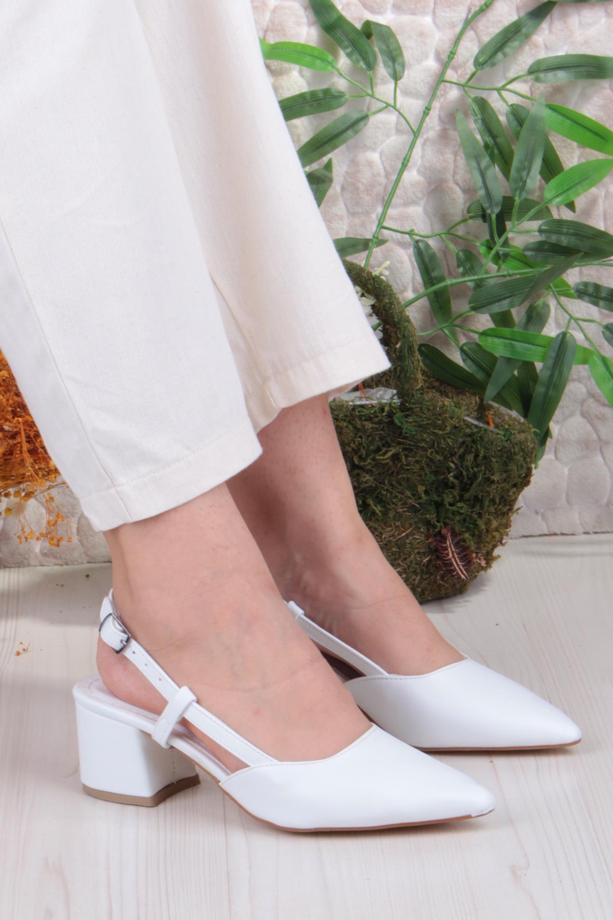 110-426 Fls Arkası Açık Klasik Topuklu Kadın Ayakkabı - Görsel 2