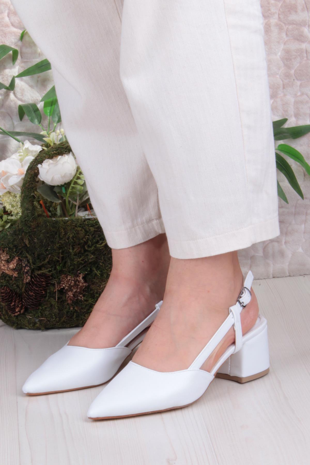 110-426 Fls Arkası Açık Klasik Topuklu Kadın Ayakkabı - Görsel 3