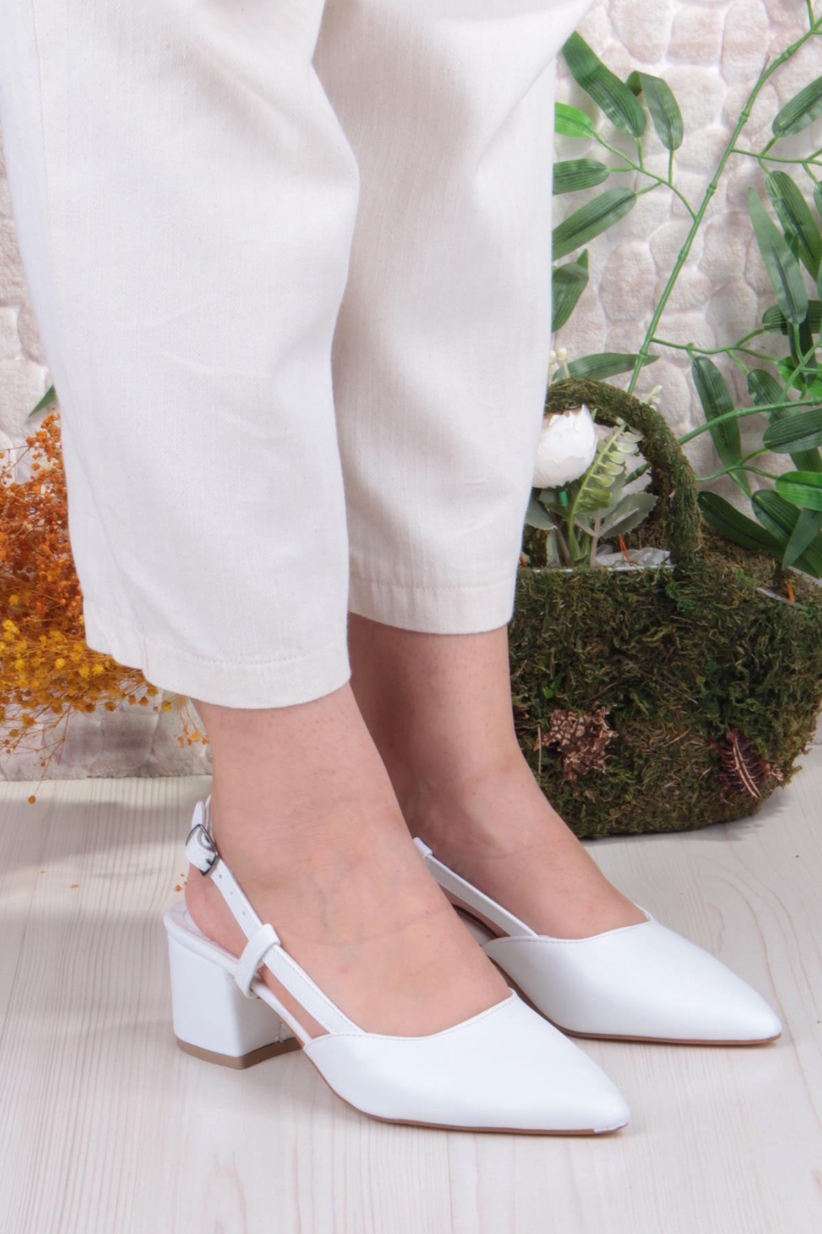 110-426 Fls Arkası Açık Klasik Topuklu Kadın Ayakkabı - Görsel 4