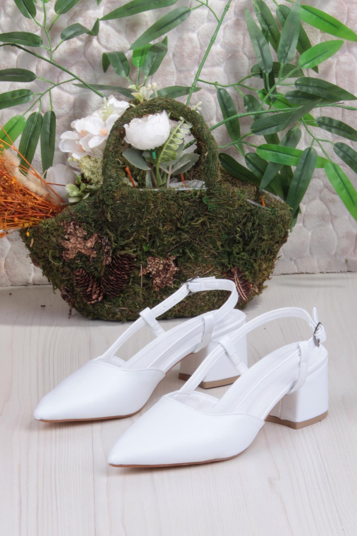 110-426 Fls Arkası Açık Klasik Topuklu Kadın Ayakkabı - Görsel 7