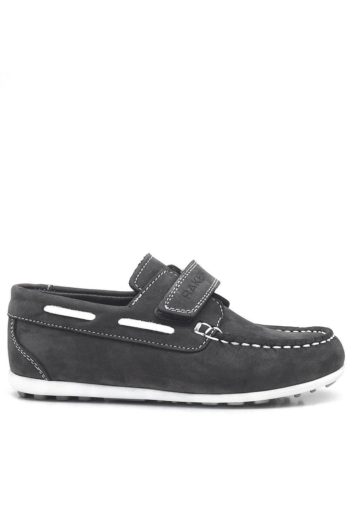 Feniks Hakiki Deri Gri Günlük Erkek Çocuk Ayakkabı - Görsel 3