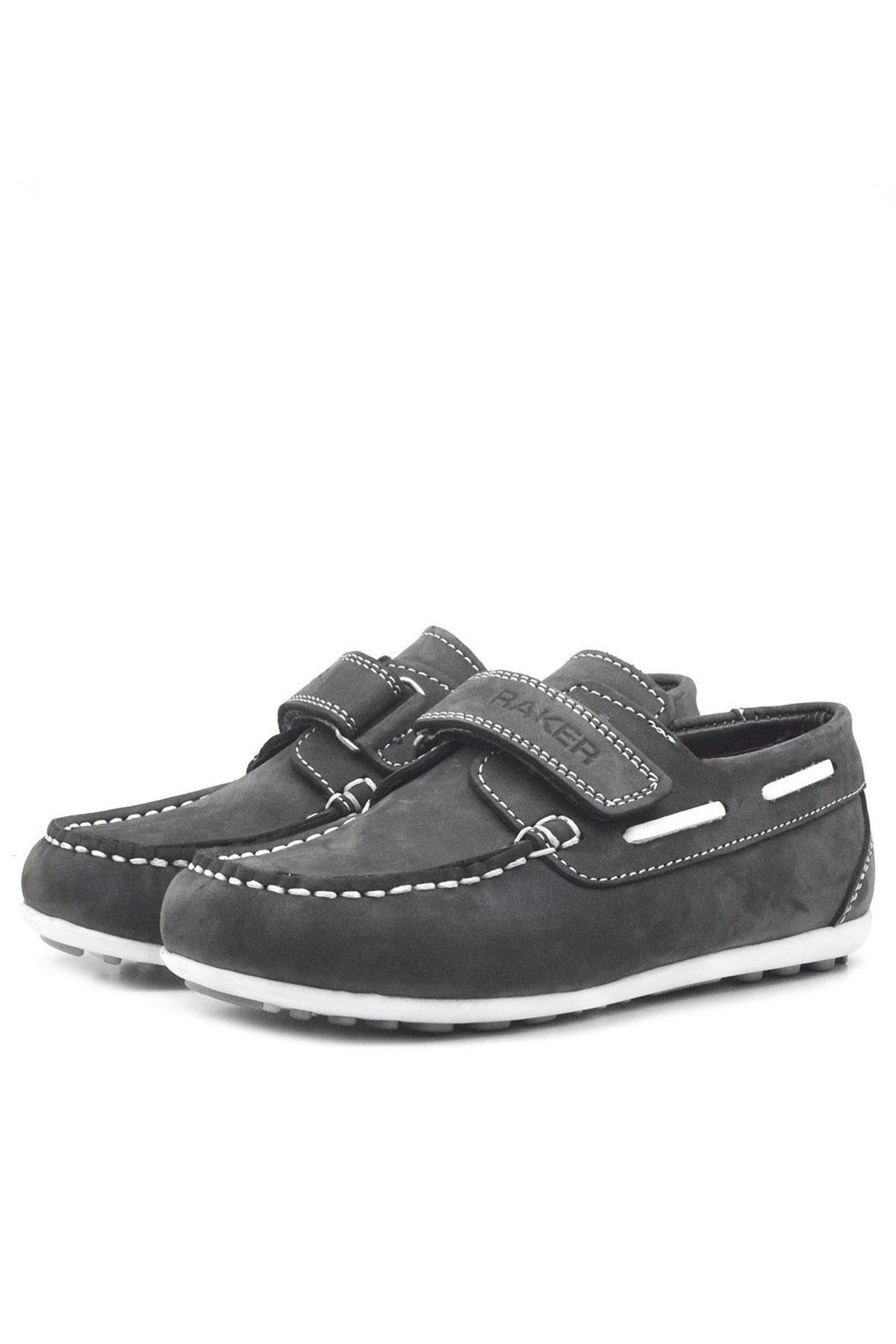 Feniks Hakiki Deri Gri Günlük Erkek Çocuk Ayakkabı - Görsel 4