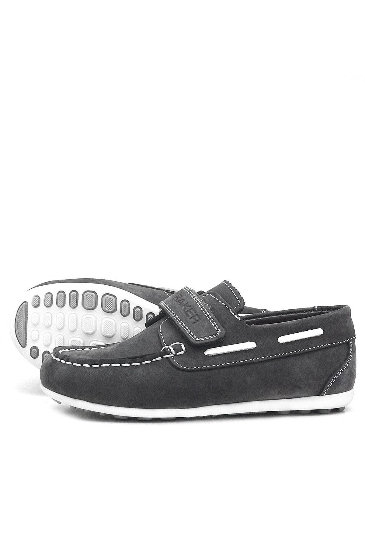 Feniks Hakiki Deri Gri Günlük Erkek Çocuk Ayakkabı - Görsel 5