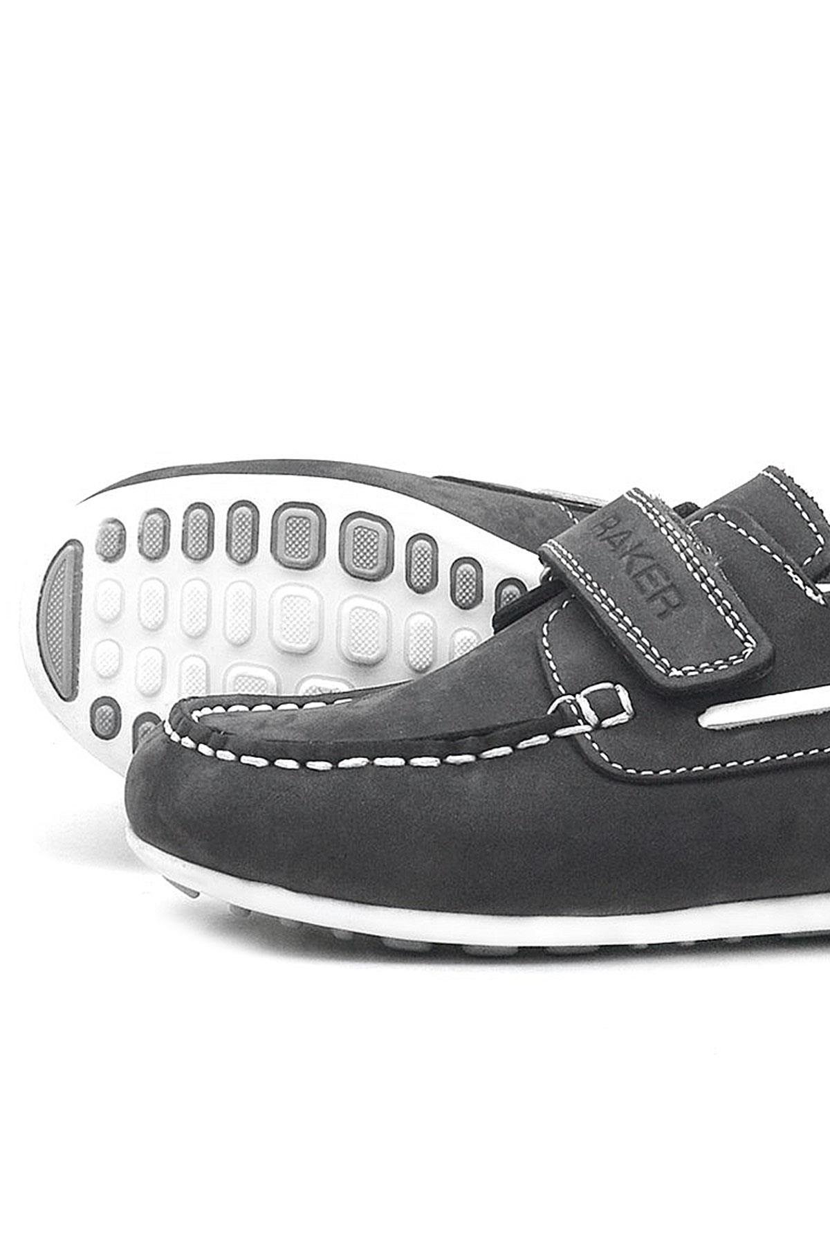 Feniks Hakiki Deri Gri Günlük Erkek Çocuk Ayakkabı - Görsel 6