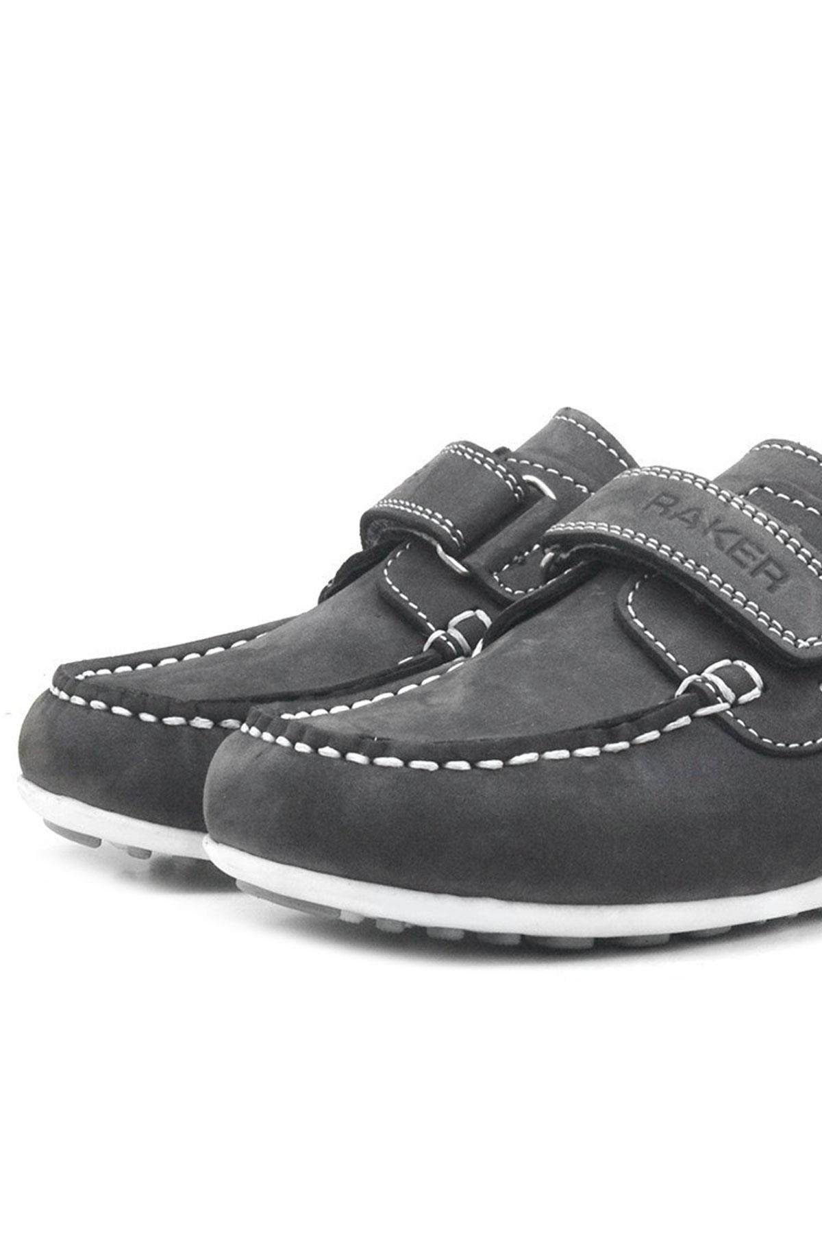 Feniks Hakiki Deri Gri Günlük Erkek Çocuk Ayakkabı - Görsel 7