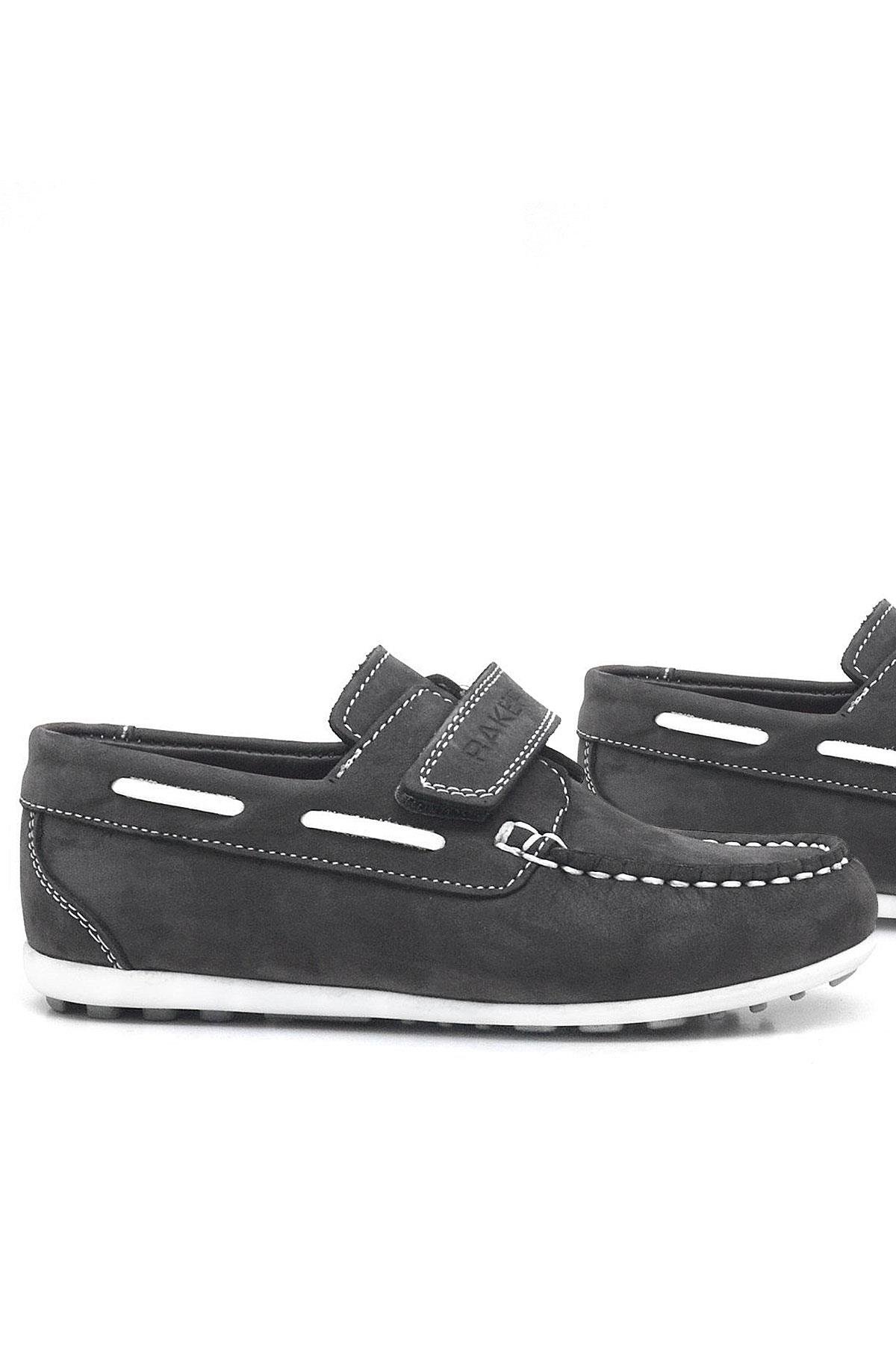 Feniks Hakiki Deri Gri Günlük Erkek Çocuk Ayakkabı - Görsel 8