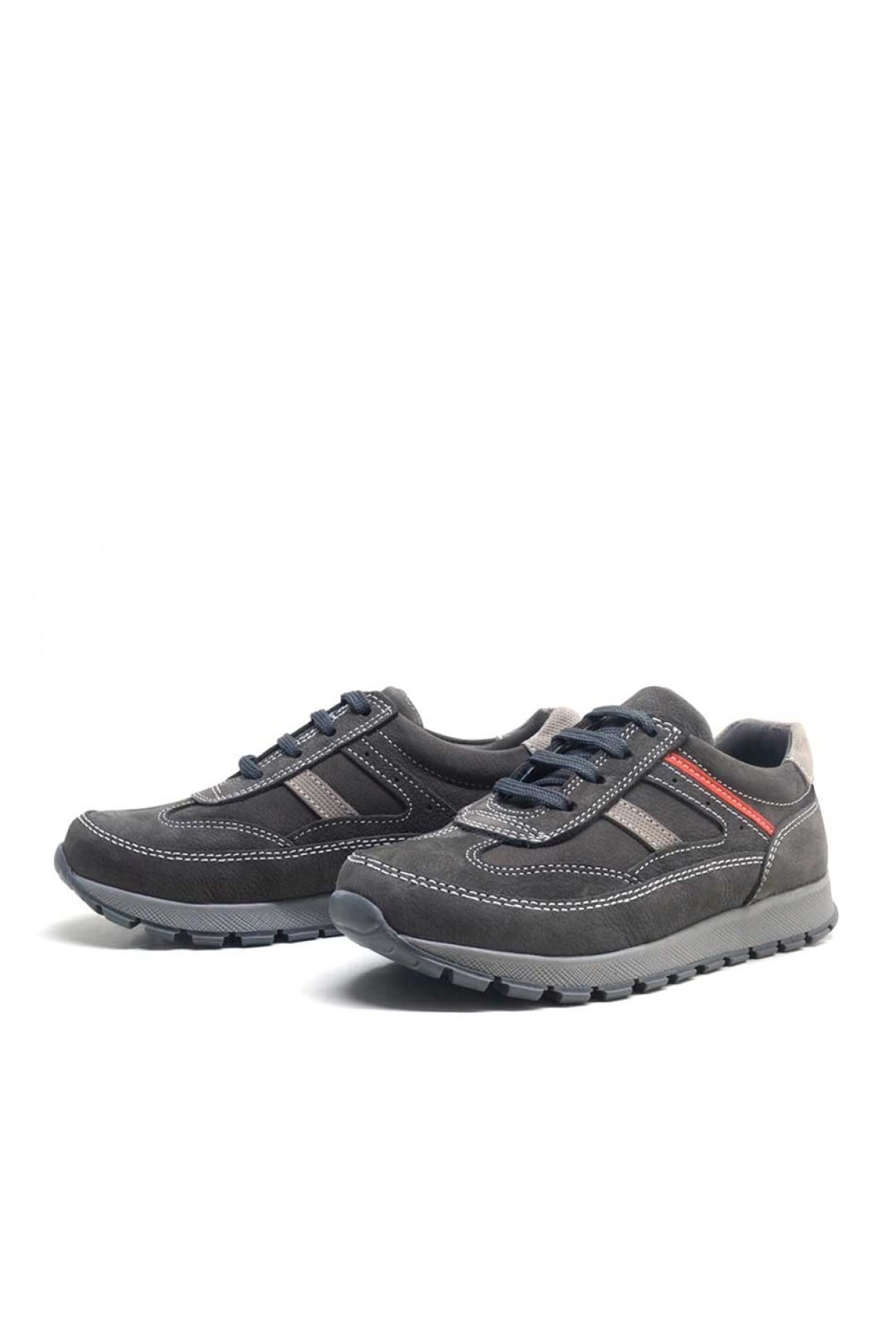 Hakiki Deri Gri Bağcıklı Erkek Çocuk Spor Okul Ayakkabı - Görsel 4