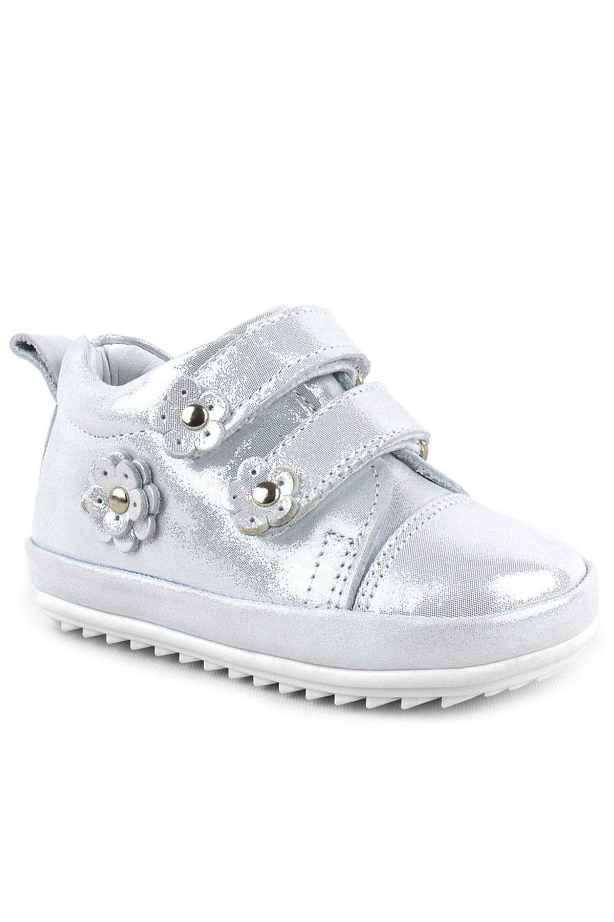 Limpo Hakiki Deri Gümüş Anatomik Kız Bebek İlk Adım Ayakkabısı - Görsel 3