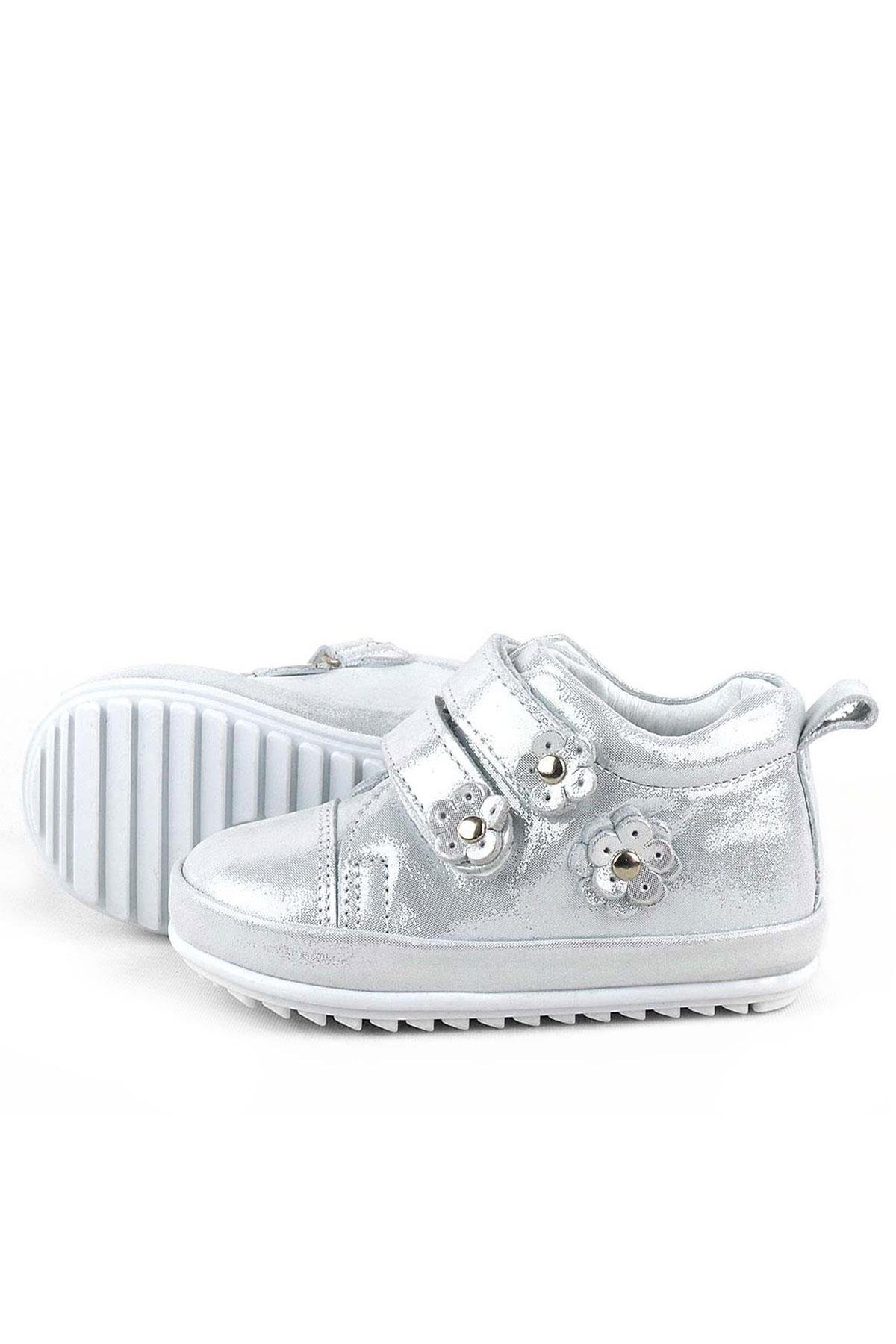 Limpo Hakiki Deri Gümüş Anatomik Kız Bebek İlk Adım Ayakkabısı - Görsel 8