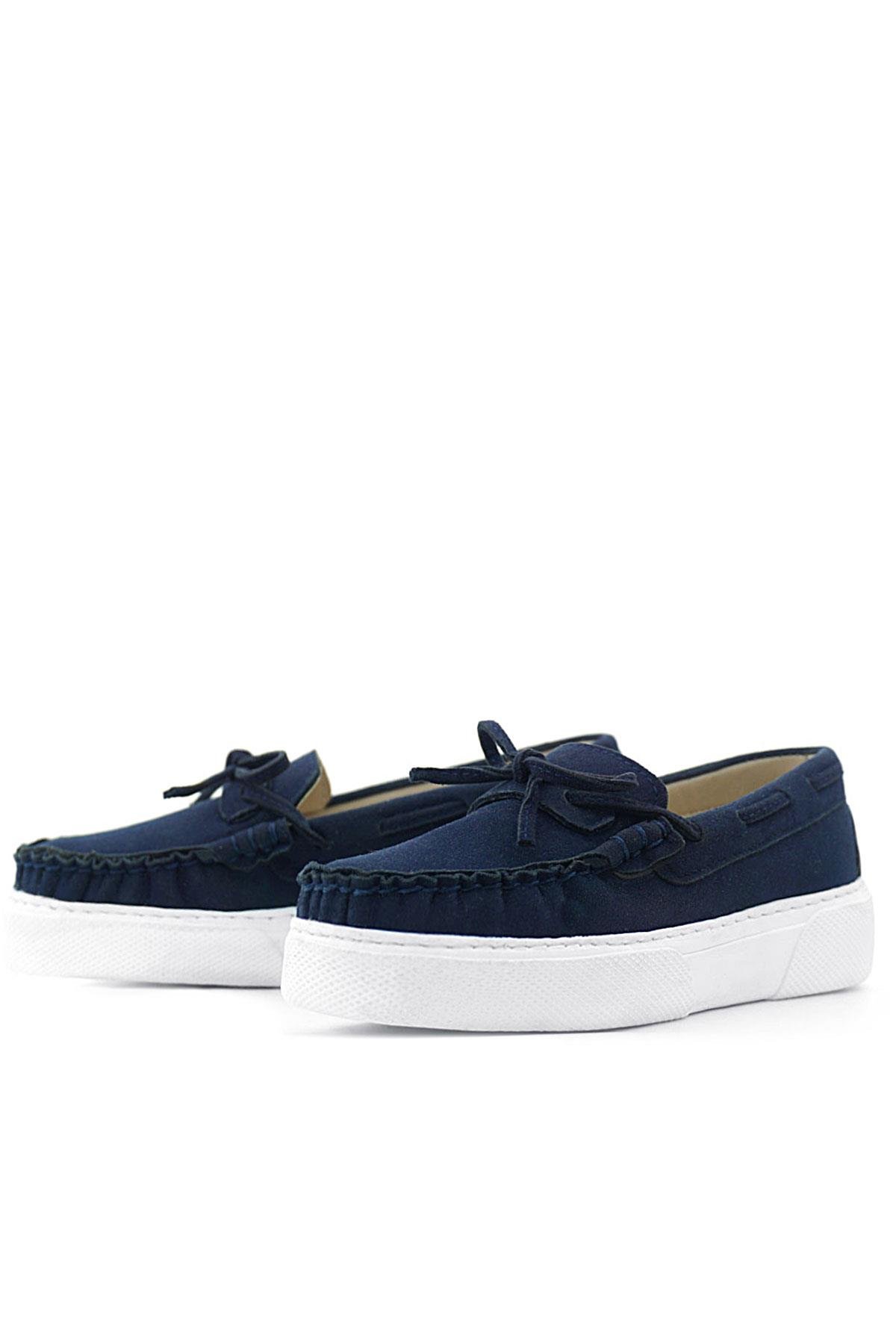 Lacivert Süet Ekstra Hafif Çocuk Makosen Ayakkabı - Görsel 6
