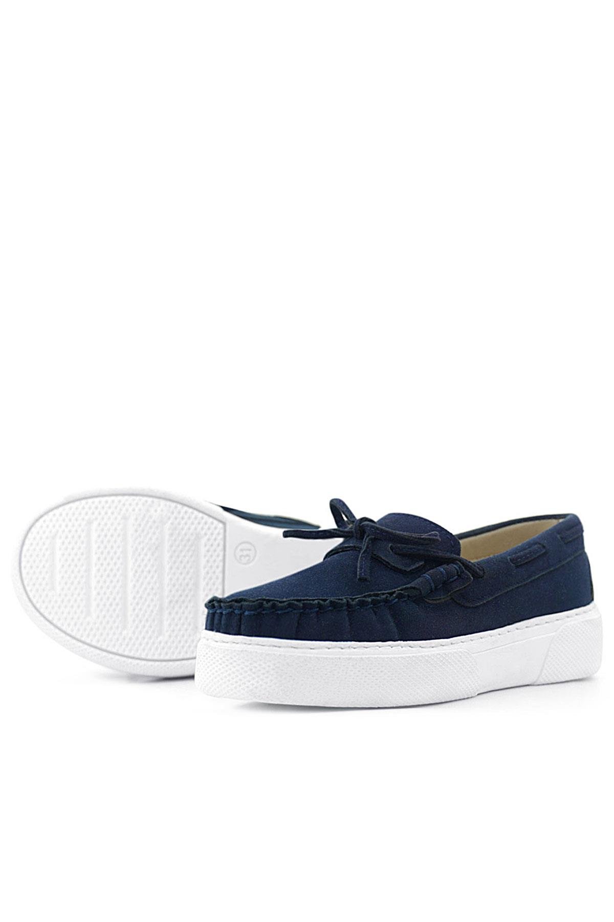 Lacivert Süet Ekstra Hafif Çocuk Makosen Ayakkabı - Görsel 7