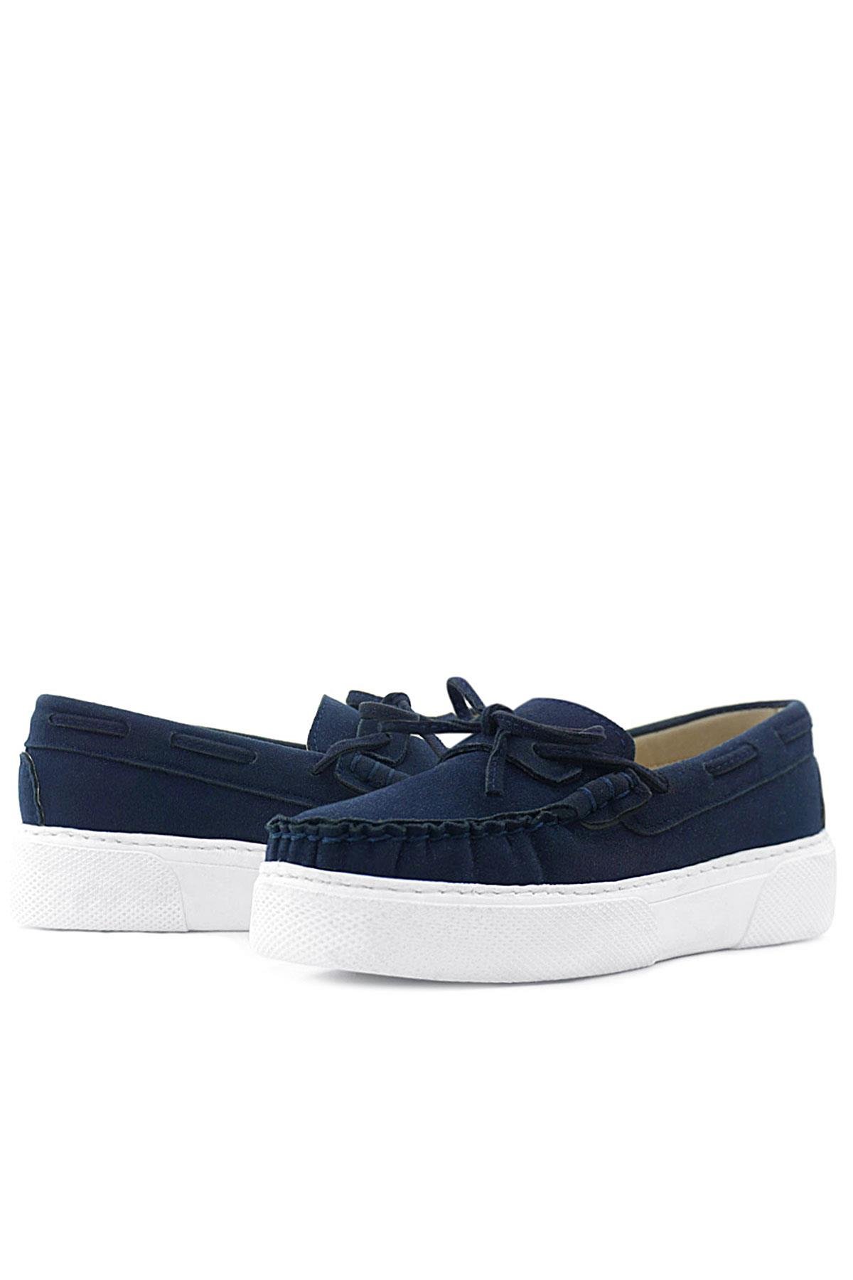 Lacivert Süet Ekstra Hafif Çocuk Makosen Ayakkabı - Görsel 8