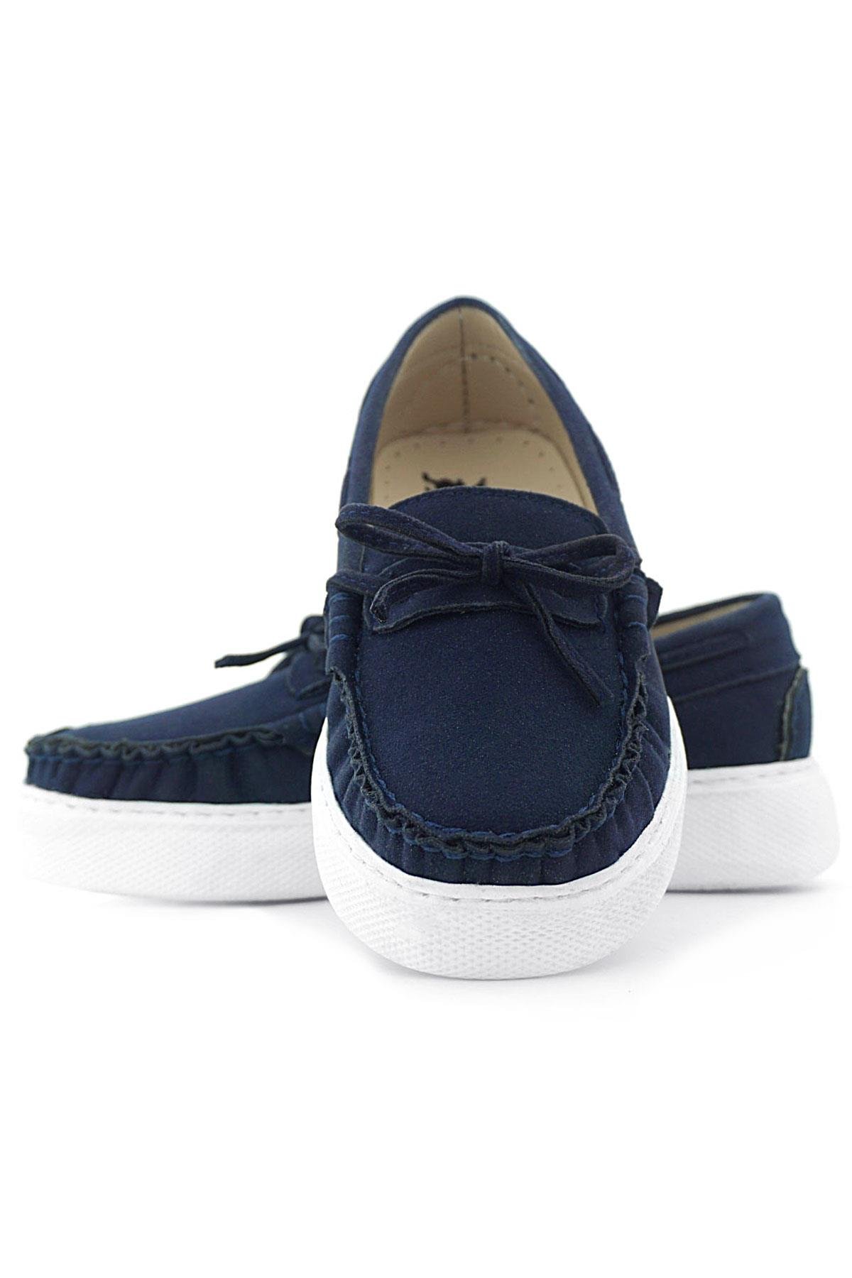 Lacivert Süet Ekstra Hafif Çocuk Makosen Ayakkabı - Görsel 9