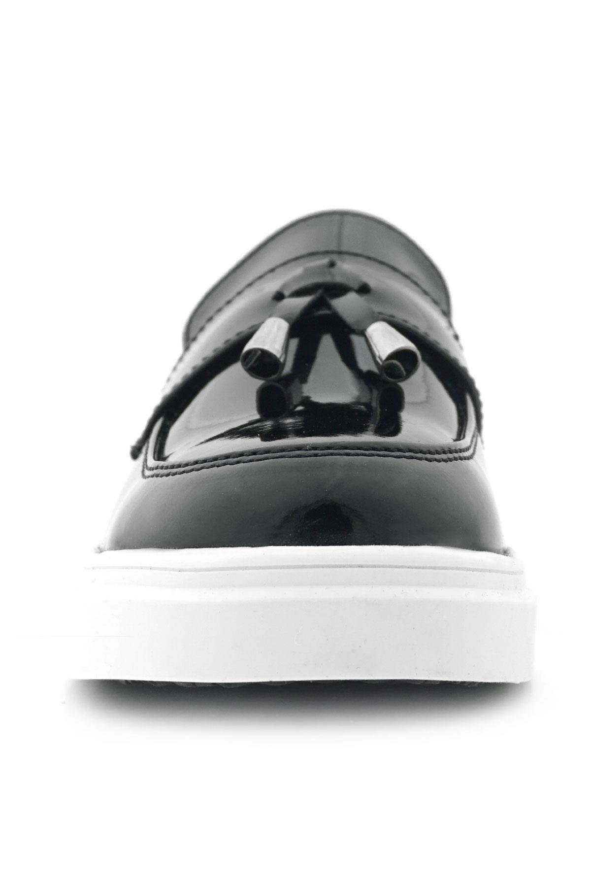 Siyah Rugan Tokalı Çocuk Klasik Ayakkabı - Görsel 5