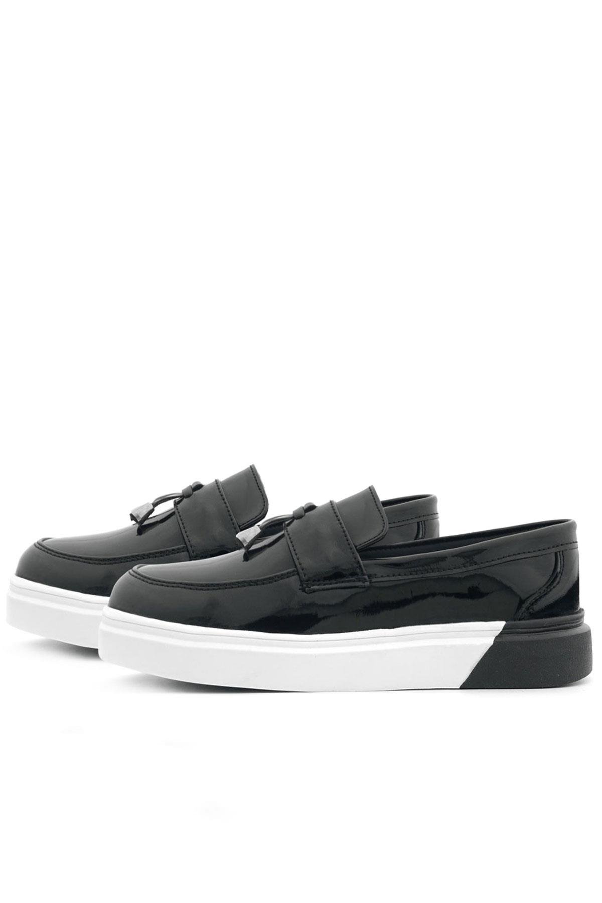 Siyah Rugan Tokalı Çocuk Klasik Ayakkabı - Görsel 7