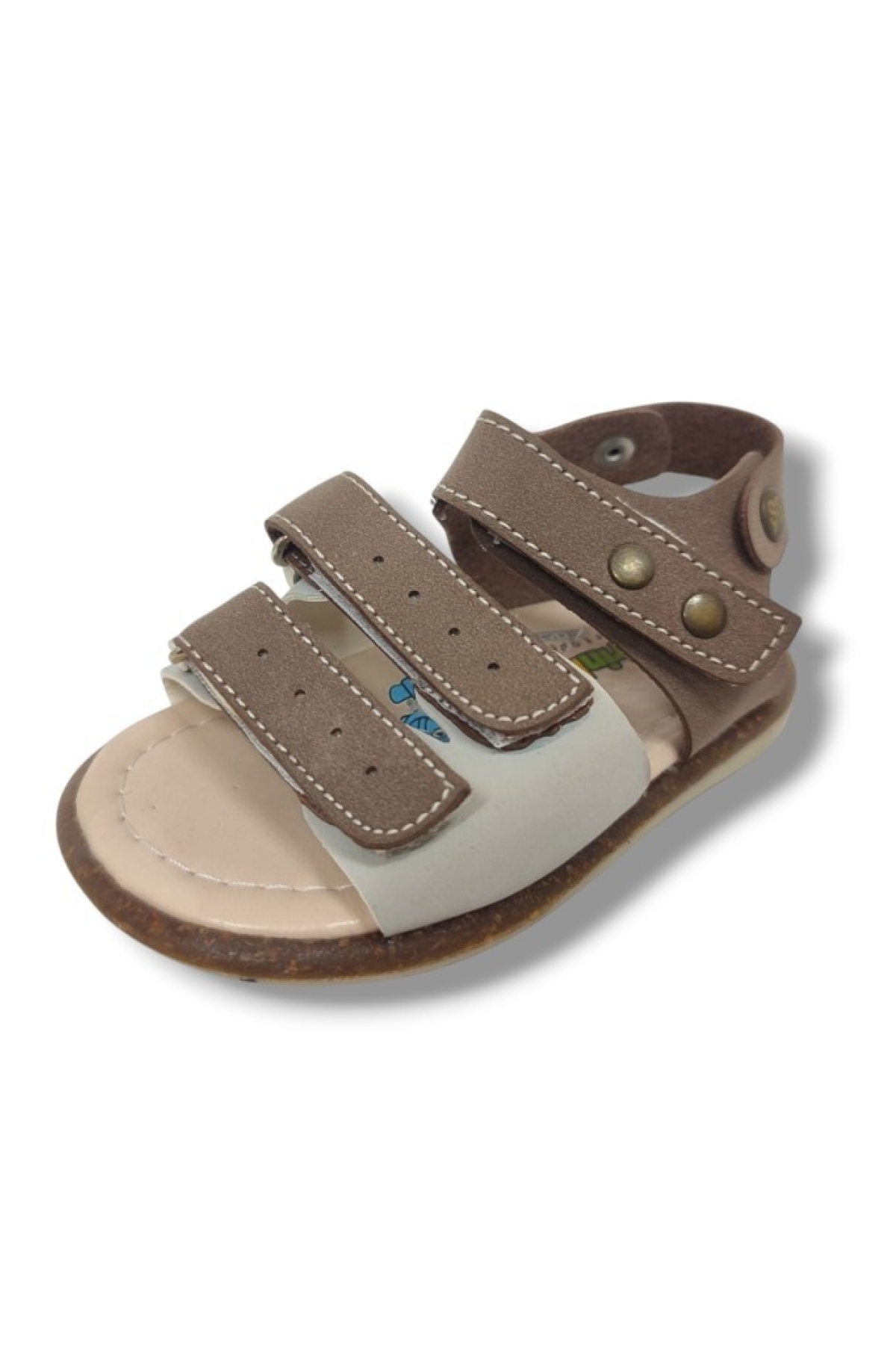 Şirinbebe 1603-20 Anatomik 3 Cirt Bant Erkek Çocuk Sandalet Lacivert Bej Kahveregi 18-20 - Görsel 2