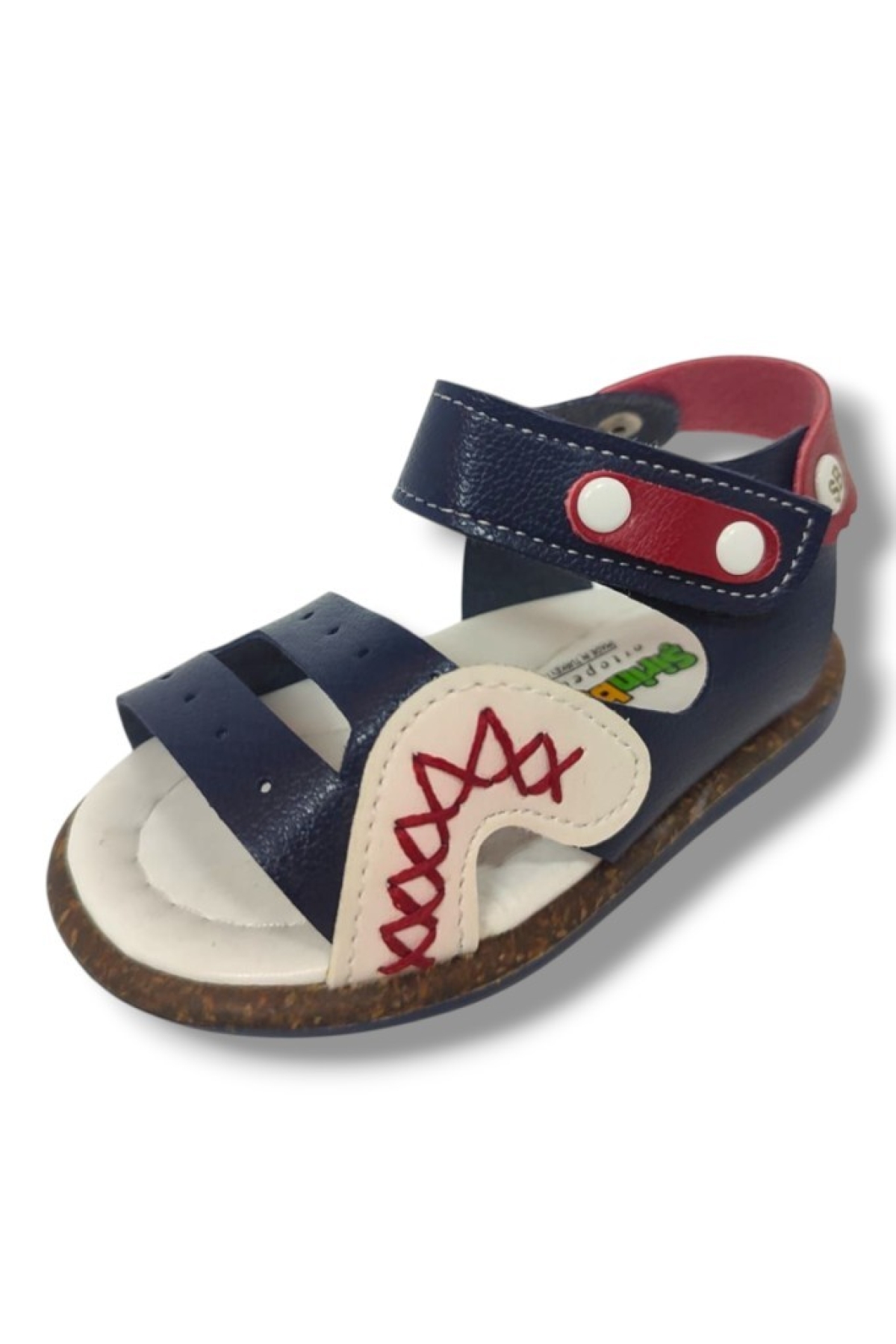 Şirinbebe 1547-20 Anatomik Dikiş Çirtli Bebek Erkek Sandalet Lacivert Beyaz 18-20 - Görsel 2