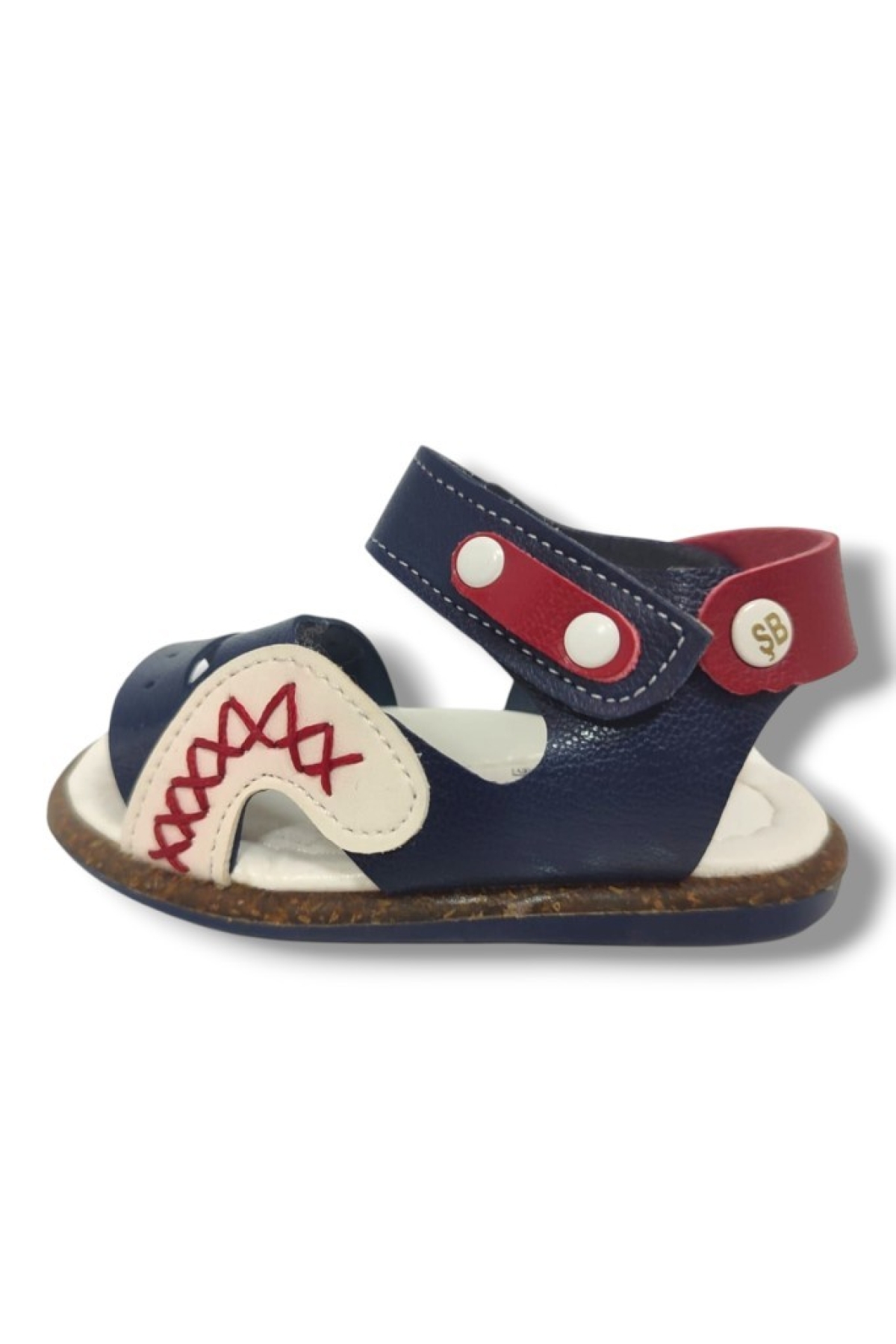 Şirinbebe 1547-20 Anatomik Dikiş Çirtli Bebek Erkek Sandalet Lacivert Beyaz 18-20 - Görsel 3