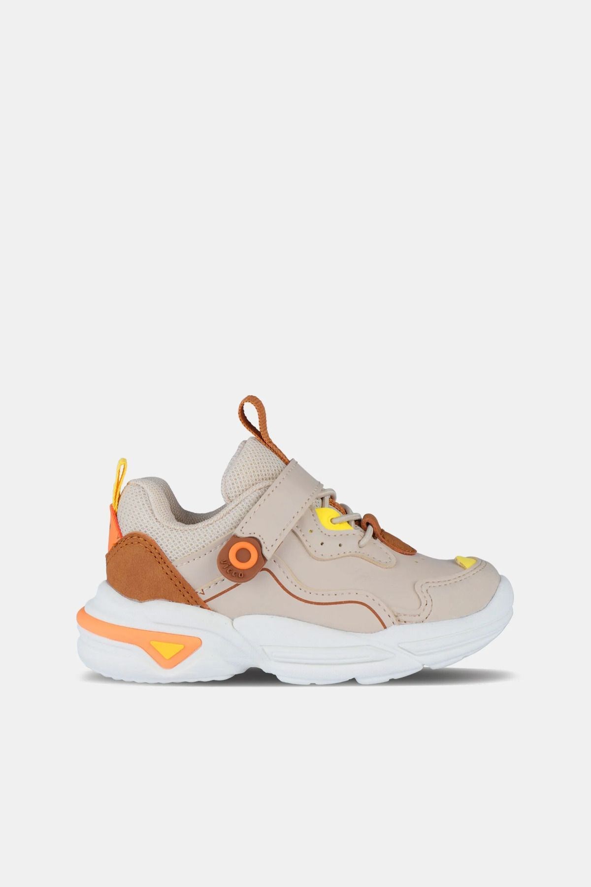 Charm 346.b24k Cırtlı Phlon Hafif Taban Çocuk Spor Ayakkabı Bej - Görsel 3