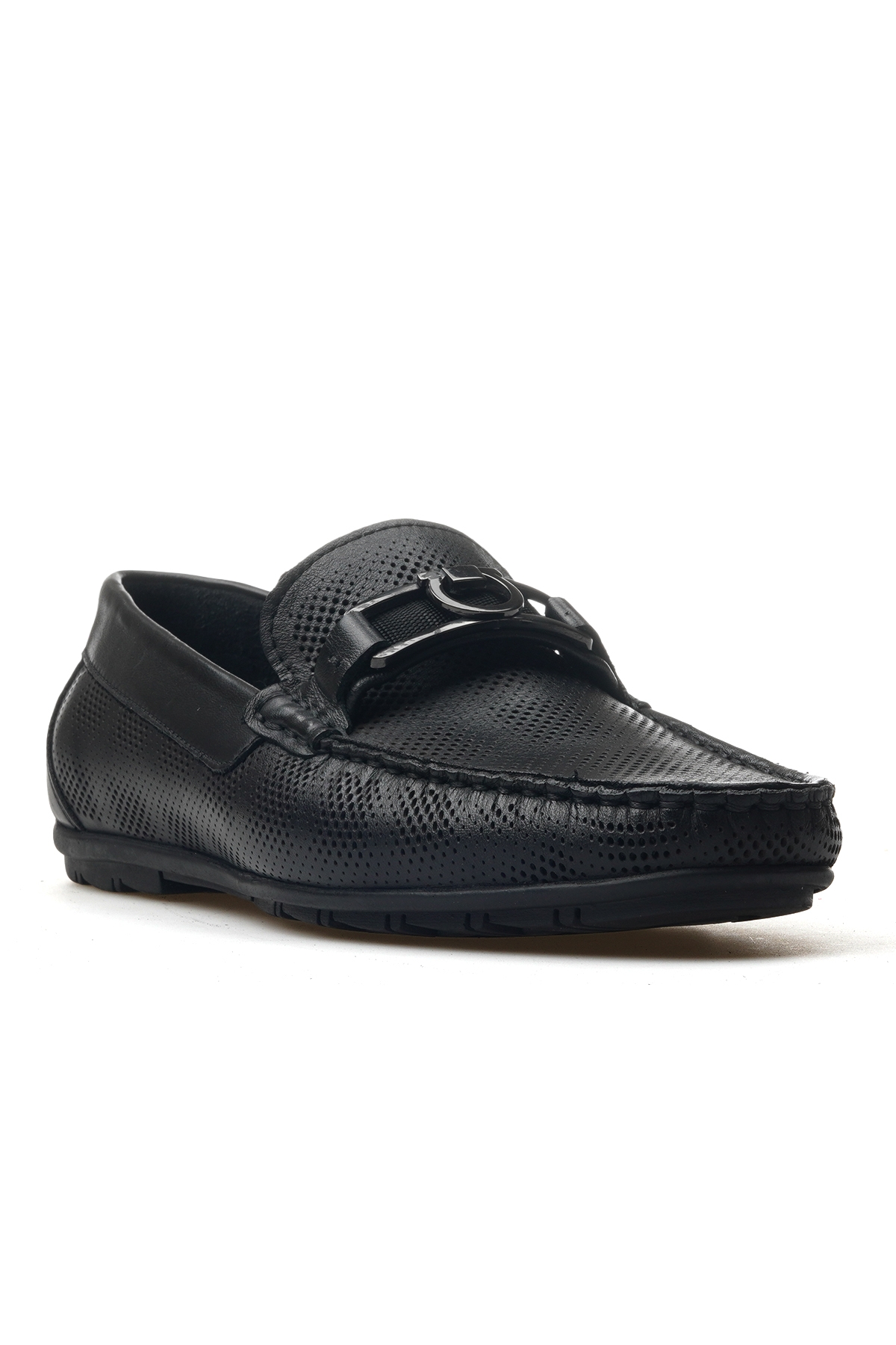 Erkek Hakiki Deri Toka Detaylı Casual Ayakkabı 25y Ykö-21112 M Siyah - Görsel 5